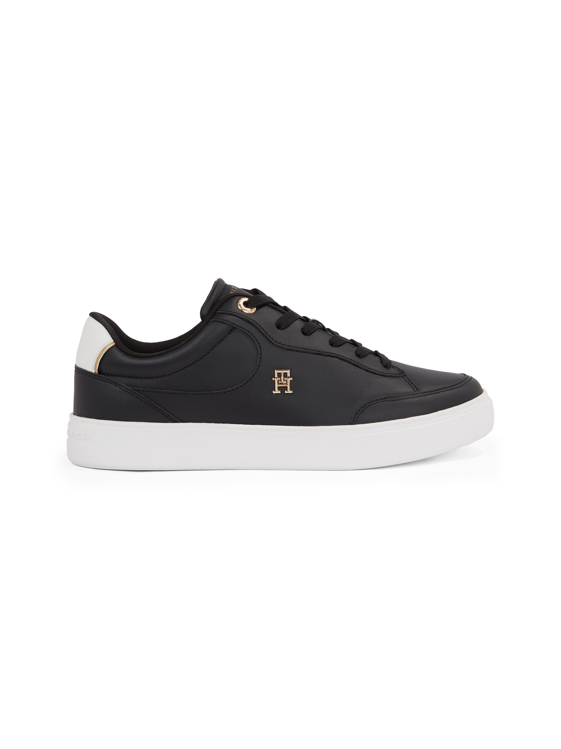 Tommy Hilfiger Plateausneaker »ESSENTIAL CHIC COURT SNEAKER«, Freizeitschuh, Schnürschuh, Halbschuh mit TH-Schmuckelement
