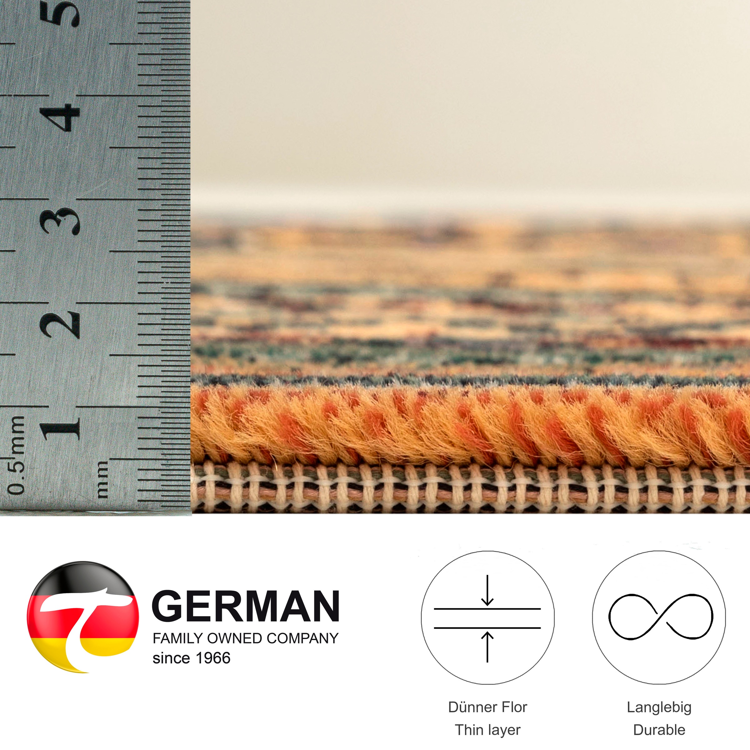 THEKO Teppich »Gabiro 416«, rechteckig, 10 mm Höhe, Kurzflor, Orient Optik, Wohnzimmer