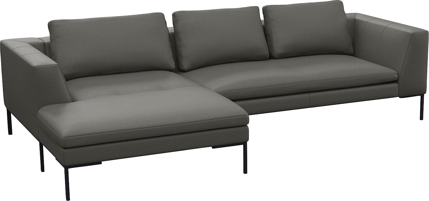 FLEXLUX Ecksofa »Loano, toller Sitzkomfort, L-Form«, modernes Sofa, frei im Raum stellbar, lose Kissen, Kaltschaum im Sitz