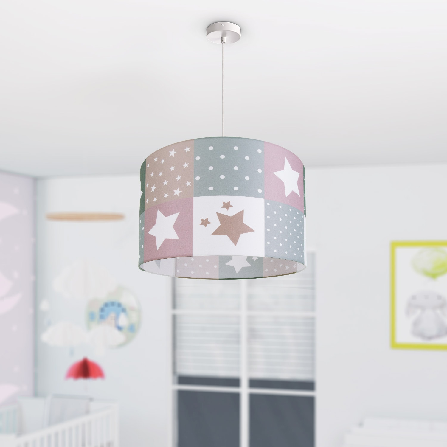 Paco Home Pendelleuchte Kinderzimmer Lampe 345«, Motiv 1 »Cosmo Sternen E27 flammig-flammig, LED Deckenlampe kaufen online Kinderlampe