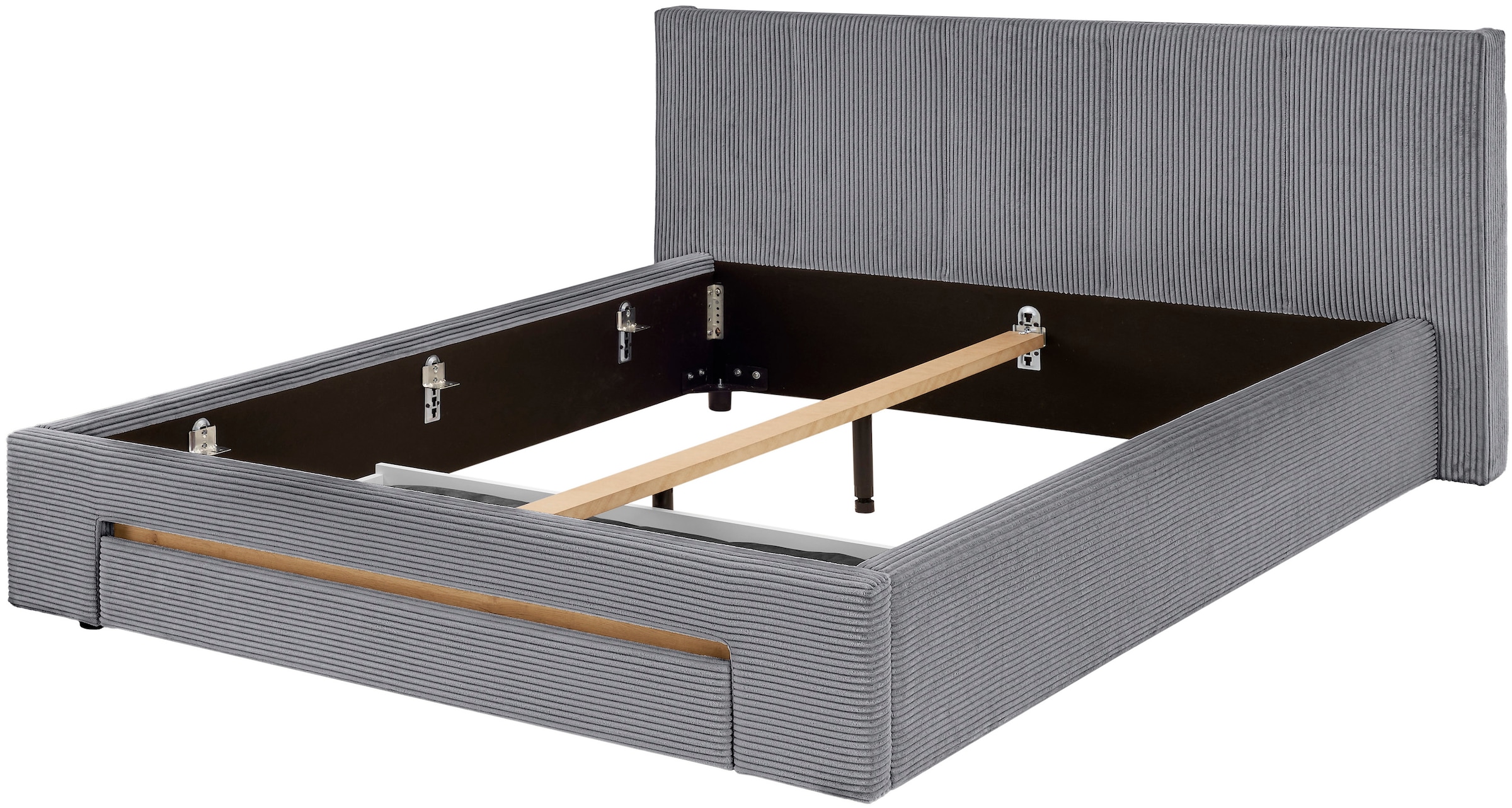INOSIGN Polsterbett »CiTY/GiRON, Bettgestell mit Bettkasten, gepolstertes Stauraumbett«, mit Hundebett oder Stauraumschublade, Bezug Cord-oder Leinenoptik