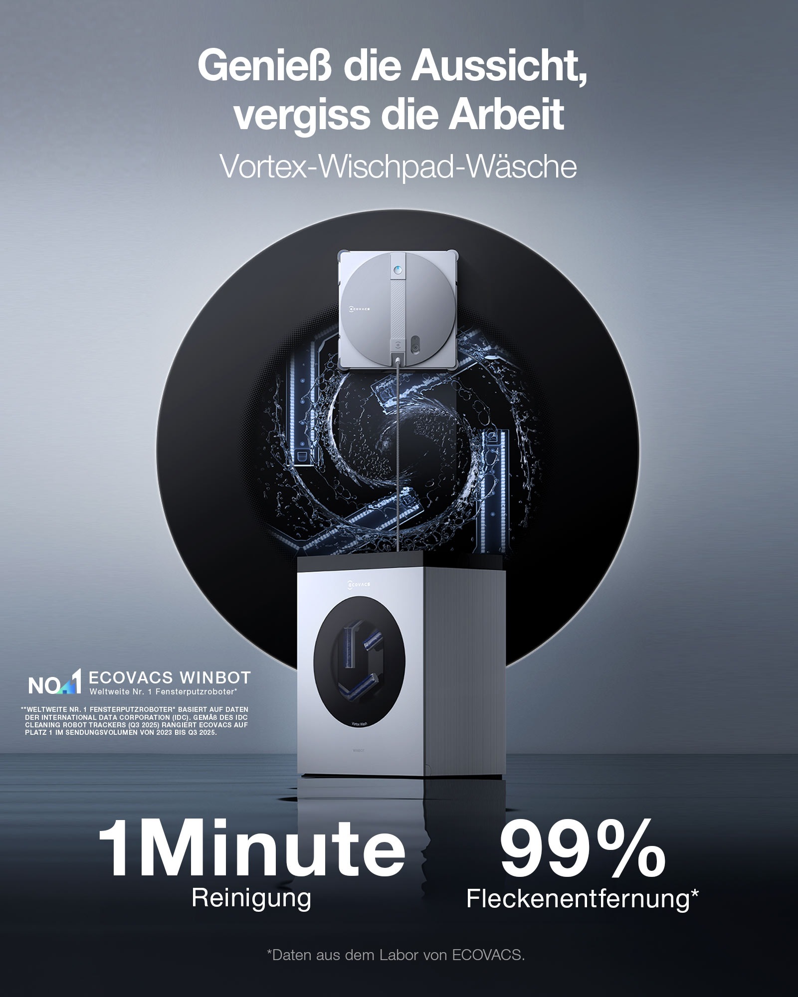 ECOVACS Fensterputzroboter »WINBOT W3 OMNI« Vortex-Reinigungssystem