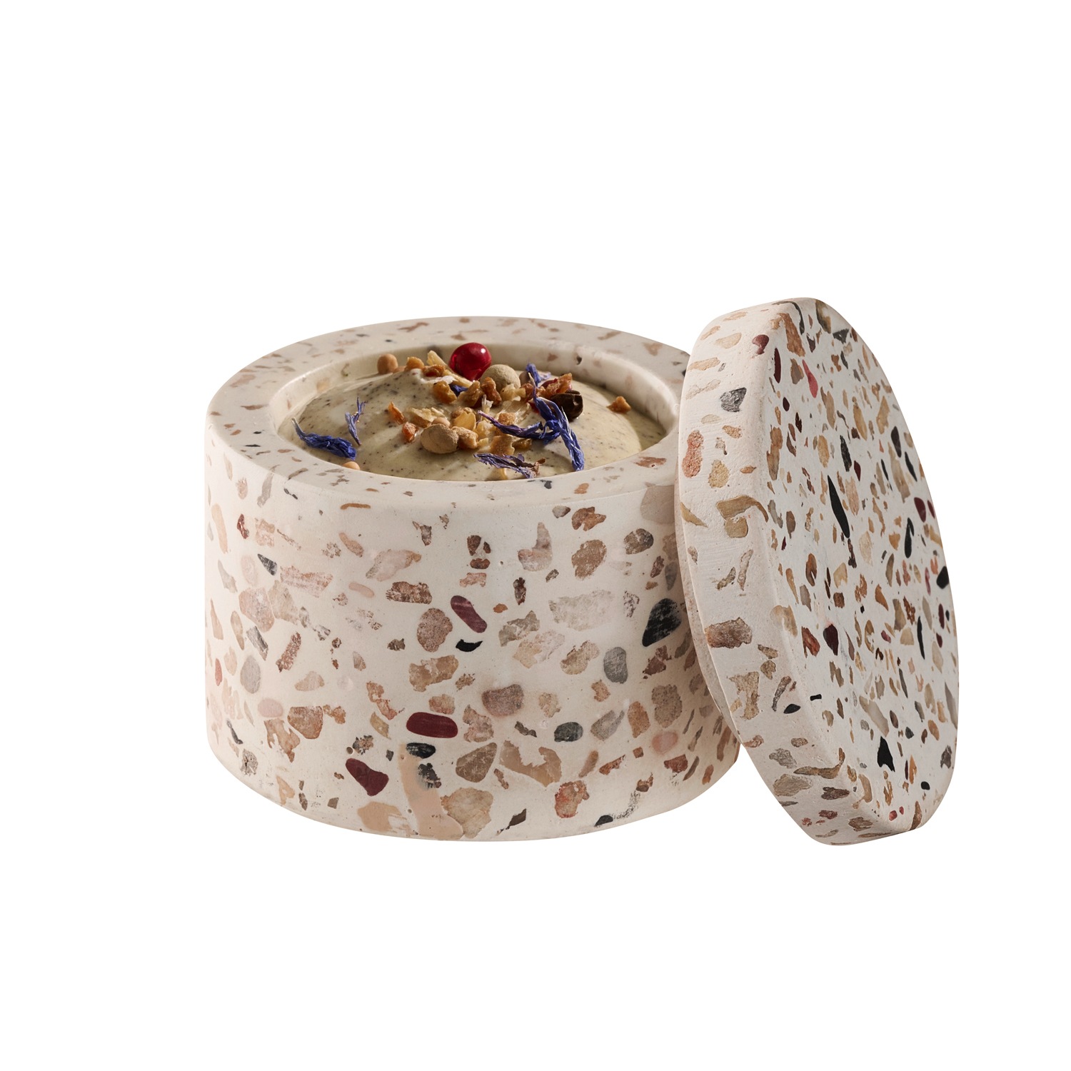 APS Butterdose »2er Set TERRAZZO« Beton, Ø 6 cm, H: 5 cm, 40 ml, Unikat