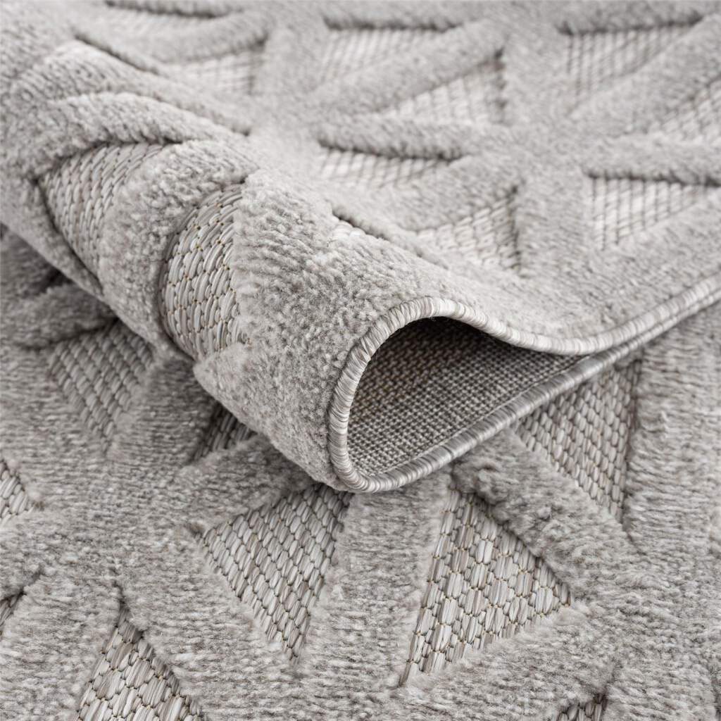 5 mm Höhe Carpet City Teppich SANTORINI 58538 3D-Design: Flor erze rechteckig 