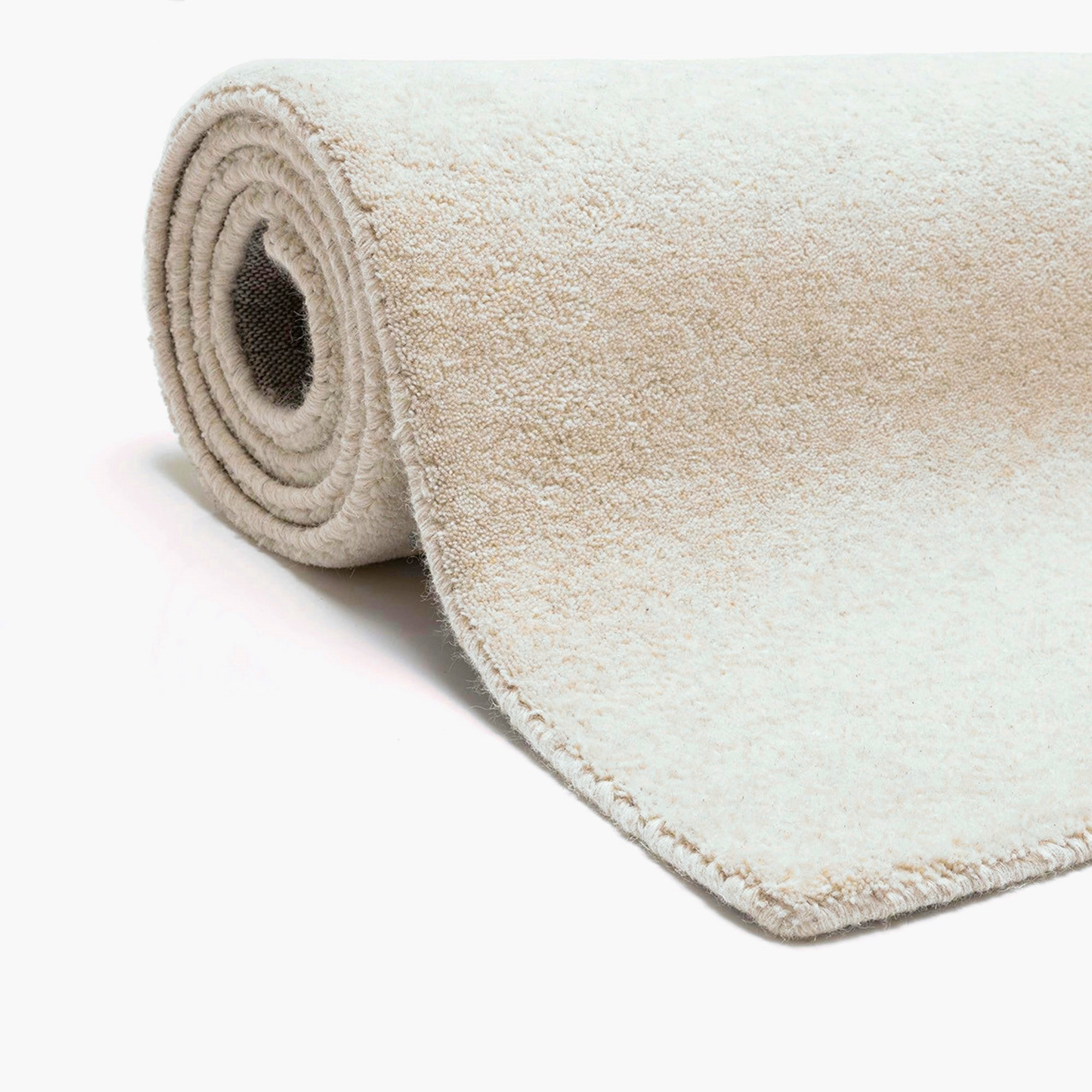 my home Wollteppich »Gabbo Natur, Handgefertigt, Teppich, reine Wolle, meliert« rechteckig 14 mm Höhe reine Wolle, Uni, Wohnzimmer, Schlafzimmer, Esszimmer