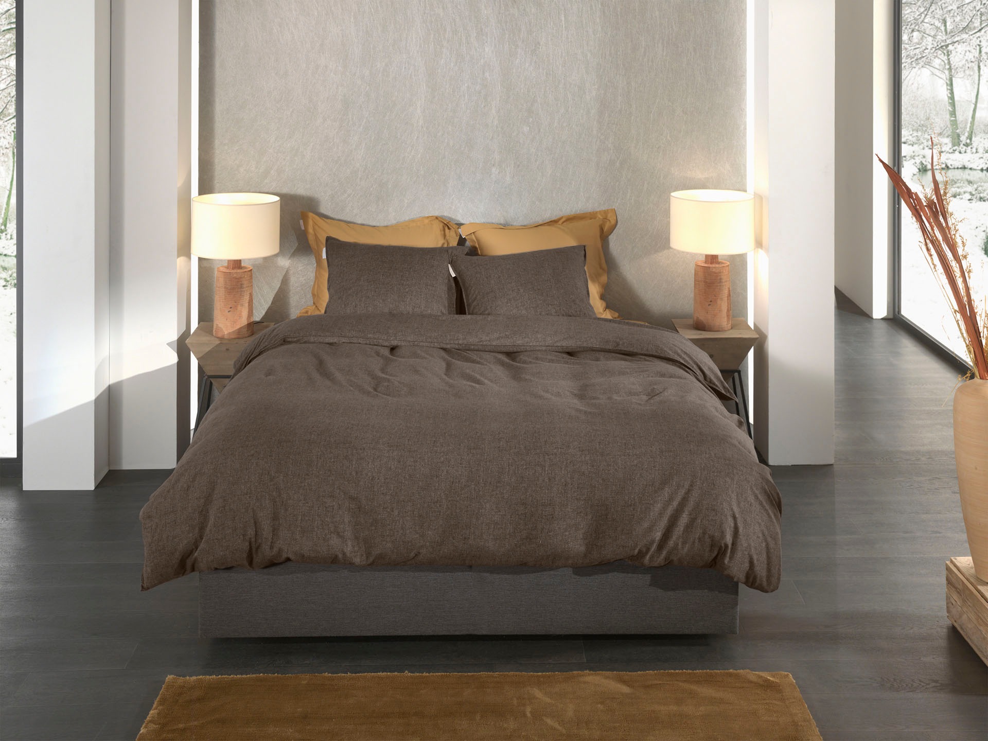 Heckett & Lane Bettwäsche »Franela« 2 Stk. tlg. Uni Design, hochwertiges Fl günstig online kaufen