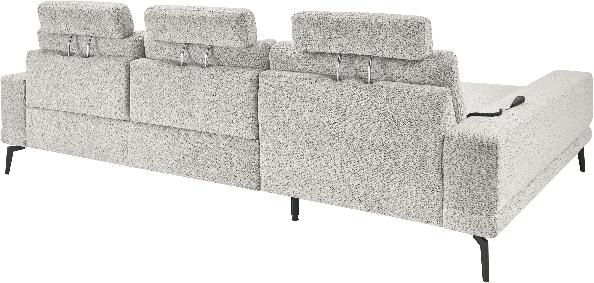 set one by Musterring Ecksofa »SO 3600, inkl motor. Sitztiefenverstellung, Kopfstützen, Nierenkissen«, Sitzhöhe 42 cm, Federkern, Breite 293 x Tiefe 180 cm, Kama silver