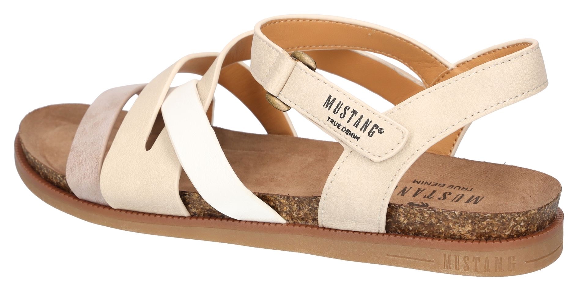 Mustang Shoes Riemchensandale, Barfußschuh, Klettschuh, Sommerschuh mit Tieffußbett