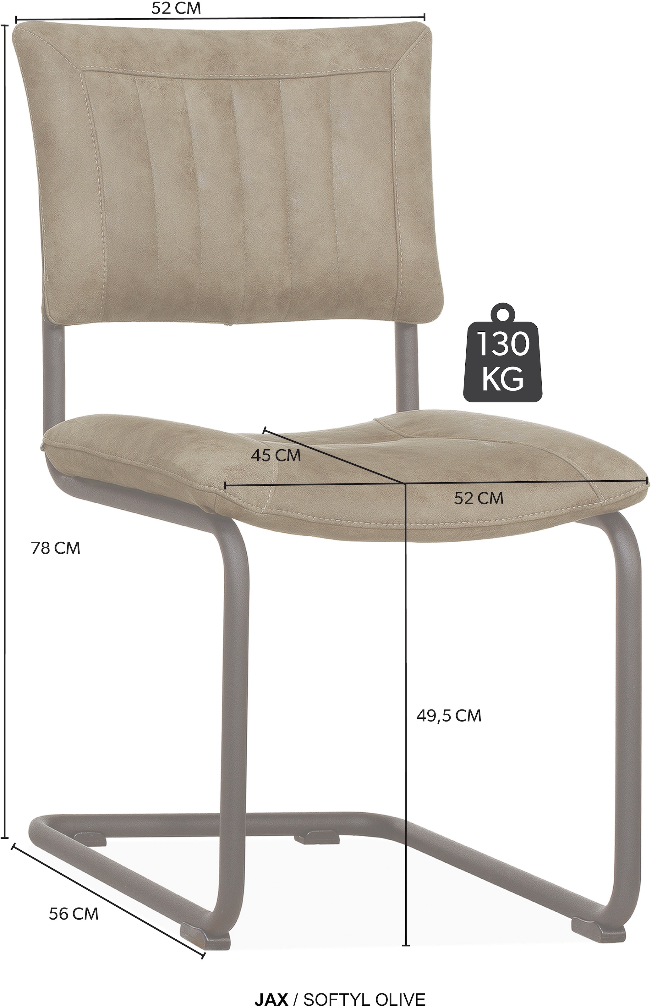 OMG Design Esszimmerstuhl »Jax« (Set) 2 Stk.Freischwinger im Industrial Design, pflegeleichter Bezug