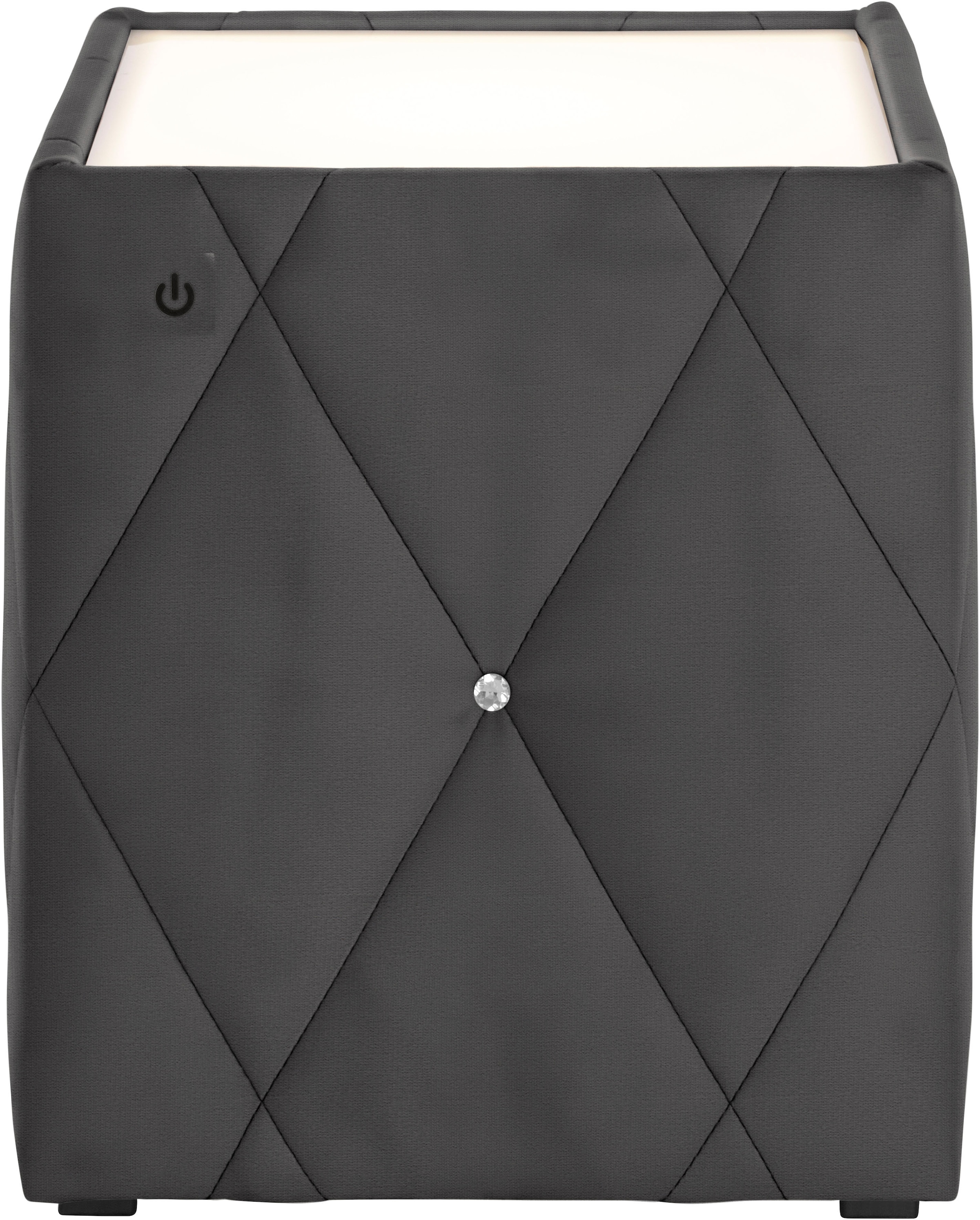 Home affaire Nachttisch »Alfie« mit Beleuchtung und Bezug aus Samtverlours