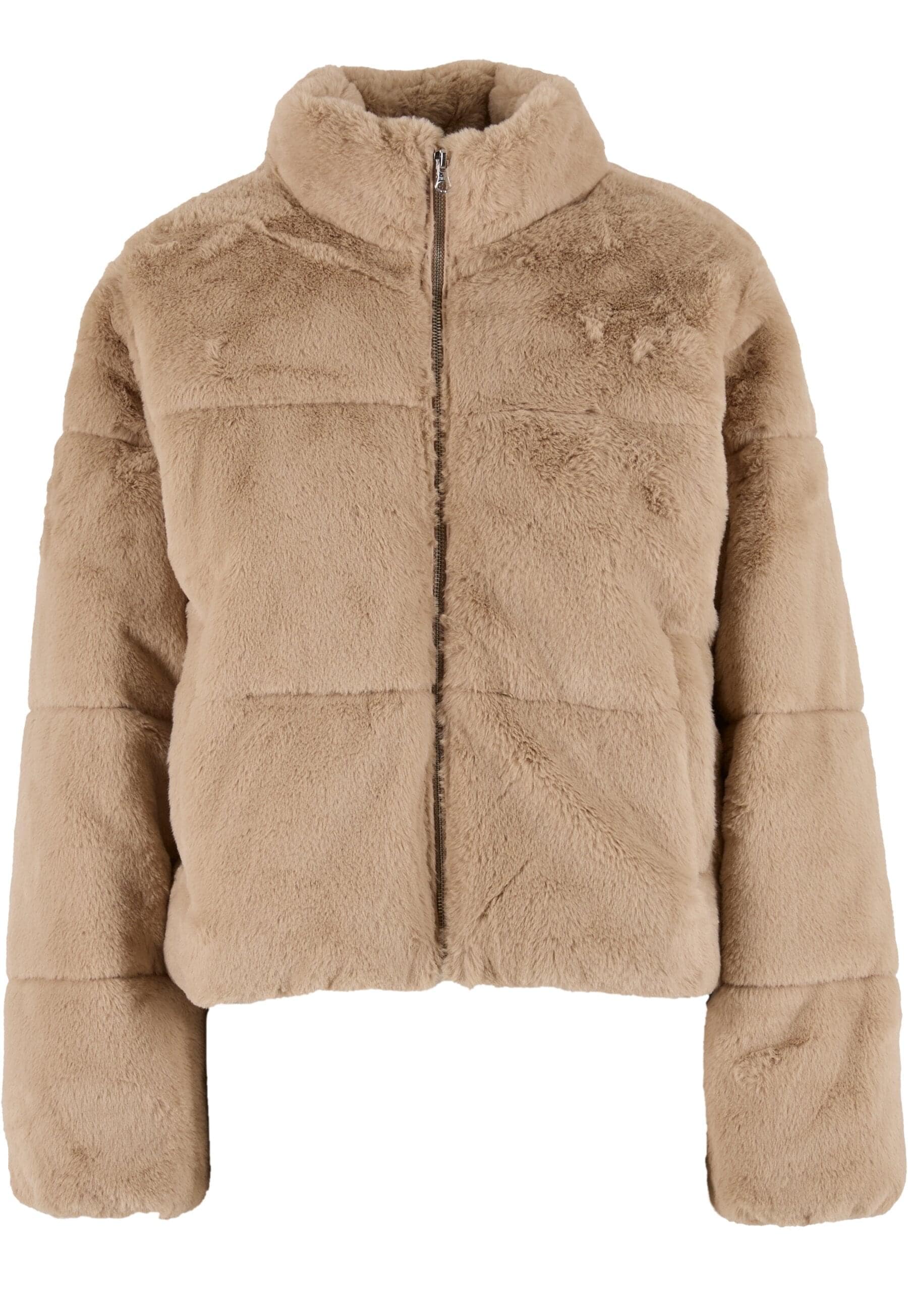 URBAN CLASSICS Winterjacke »Urban Classics Ladies Short Faux Fur Puffer Jacket« 1 Stk. tlg. ohne Kapuze