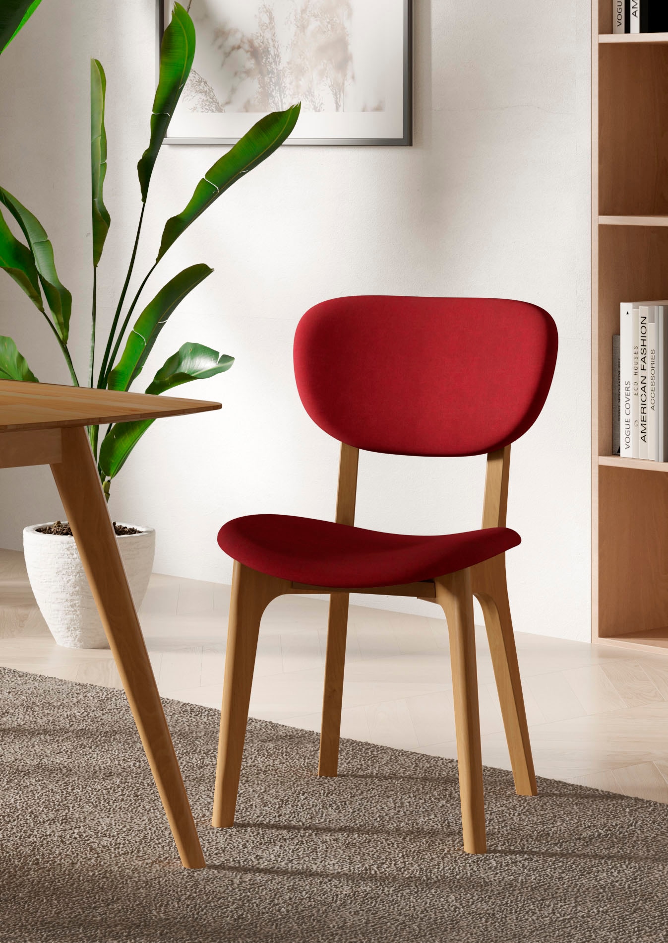 INOSIGN Stuhl »COZY Made in Italy« (Set) 2 Stk. Microfaser Gestell in Buche günstig online kaufen