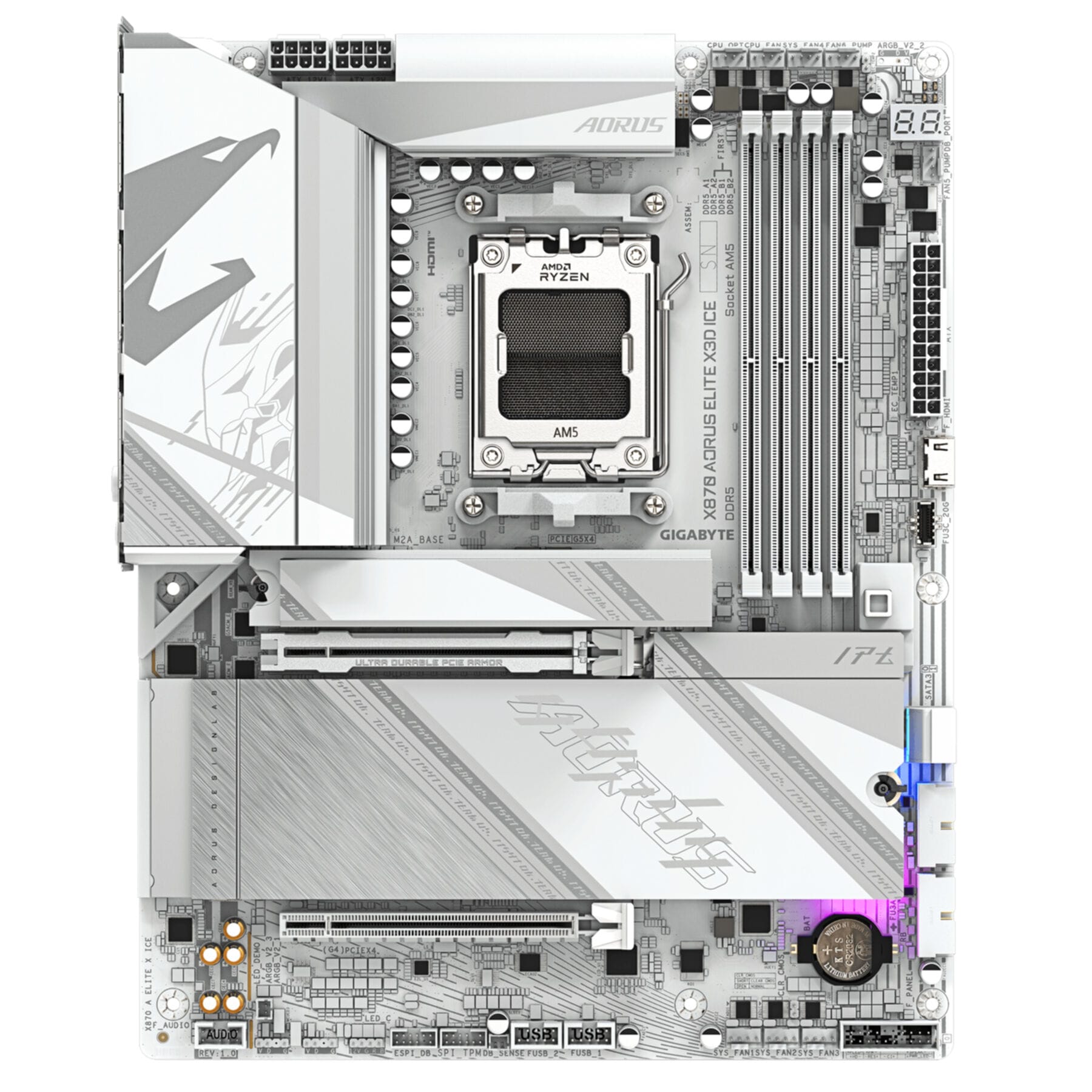 Gigabyte Mainboard »X870 AORUS ELITE X3D ICE Mainboard - Unterstützt AMD Ryzen 9000 Prozes«