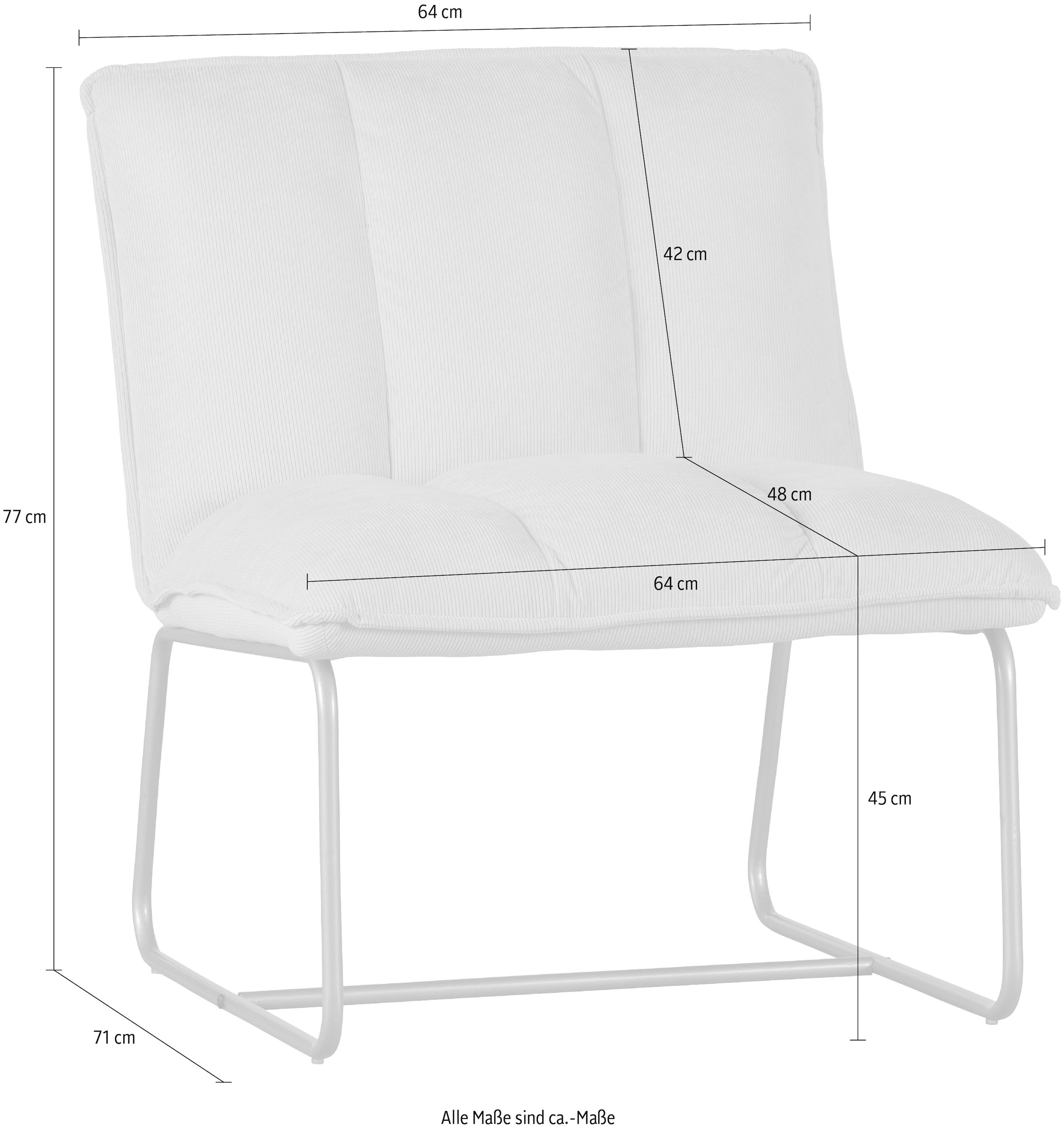 WOOOD Esszimmerstuhl »Fie mit Rippenstoff-Bezug und Metallgestell B 64 x T 71 x H 77 cm« () PU-Schaumfüllung, Tragkraft 120 kg, einfach zu montieren