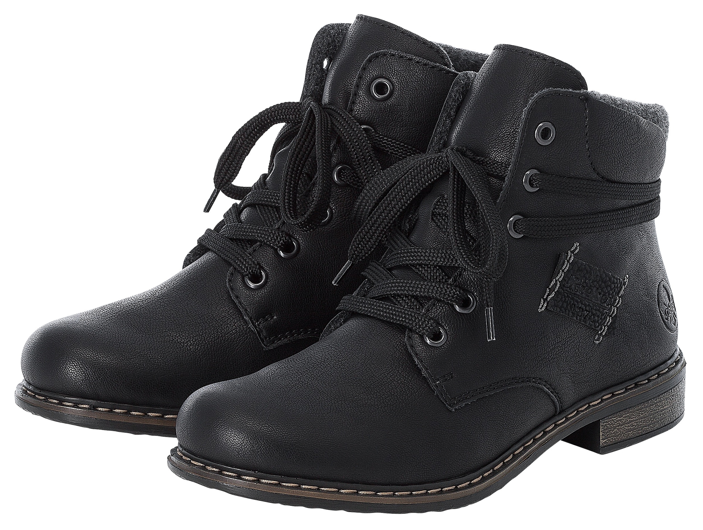 Rieker Schnürstiefelette, Schnürboots, Blockabsatz, mit gepolstertem Schaftabschluss