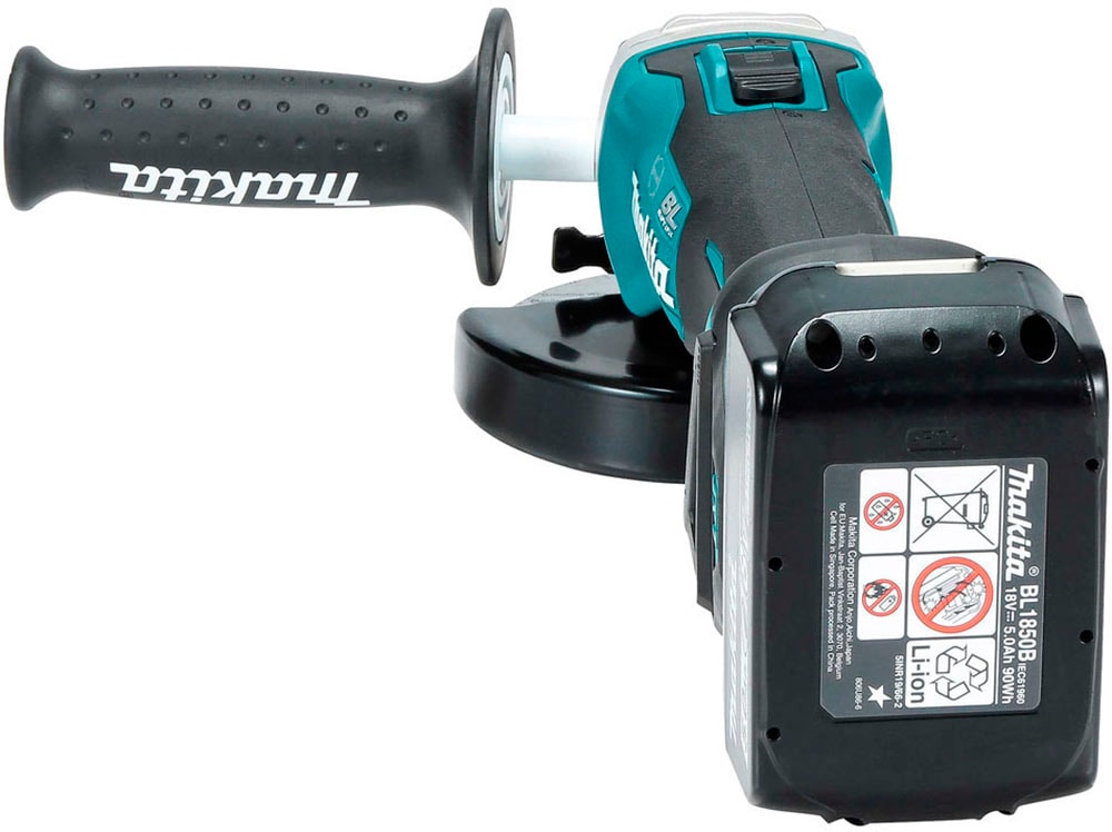 Makita Akku-Winkelschleifer »DGA513RTJ«, (Set), inkl. Akku, Ladegerät, Aufbewahrungskoffer und weiterem Zubehör