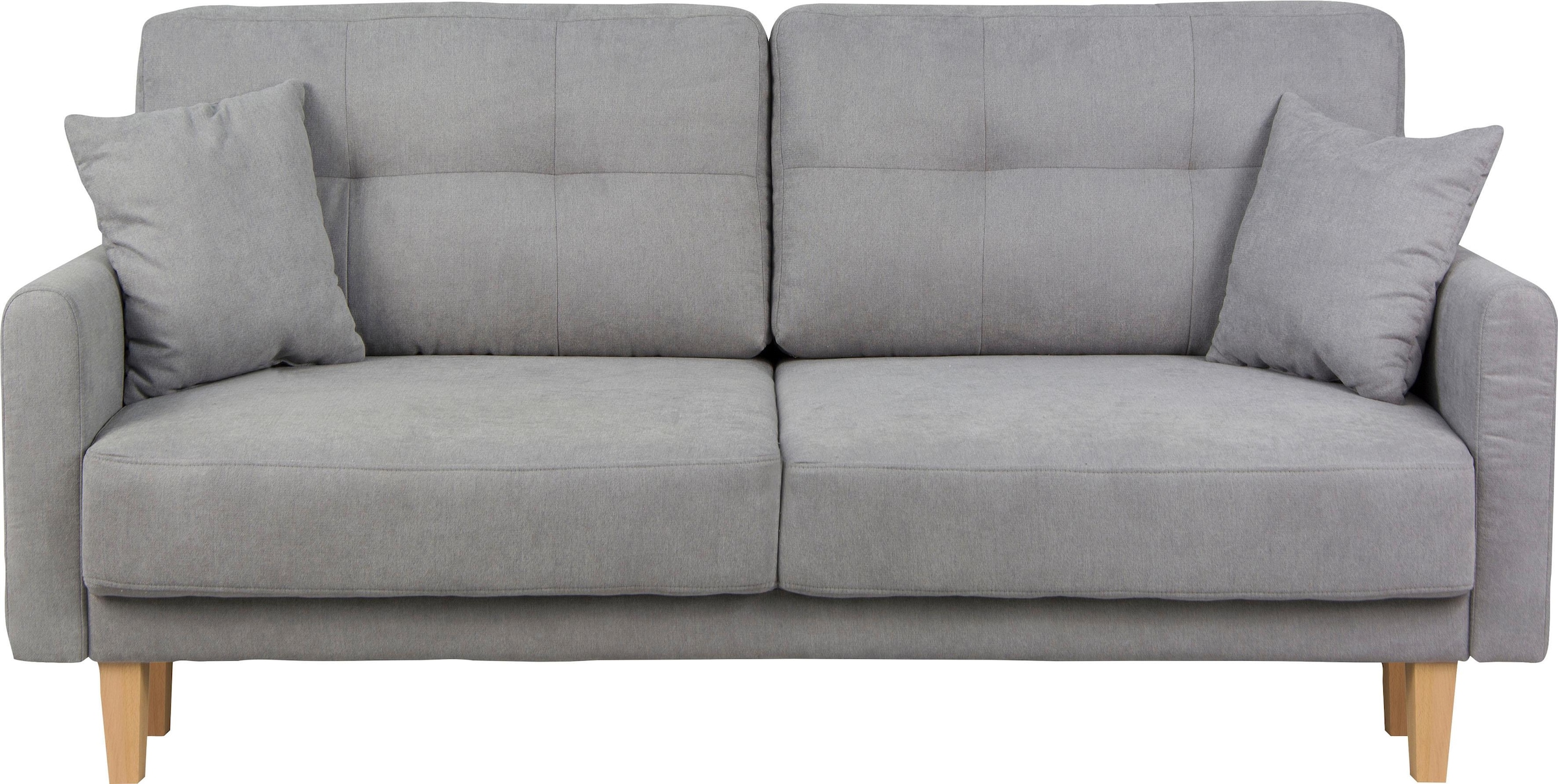 Home affaire 2-Sitzer »TRIPLO mit Wellenunterfederung, Maße B/T/H: 165/100/89 cm«, Sofa mit Steppung im Rückenbereich, incl. Rückenkissen und Zierkissen