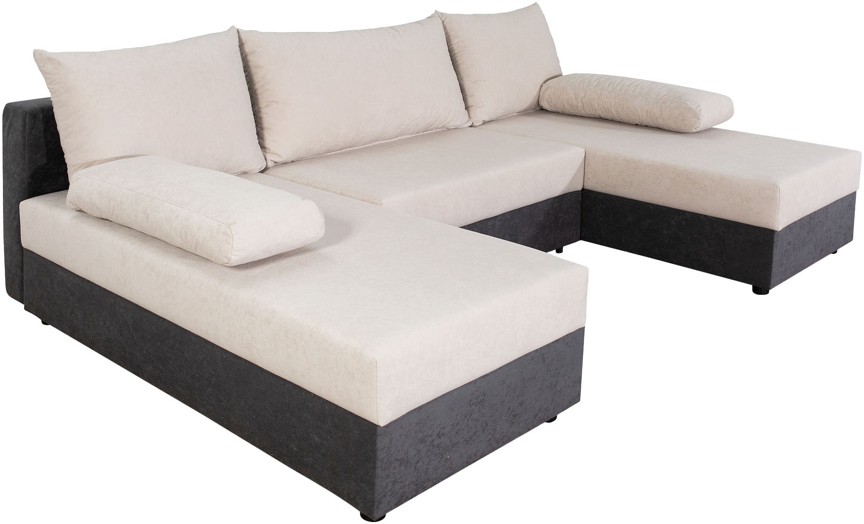 COLLECTION AB Wohnlandschaft »Pico U-Form, Breite 220, mit Schlaffunktion, Bettkasten & Zierkissen«, Liegefläche 117x220 cm