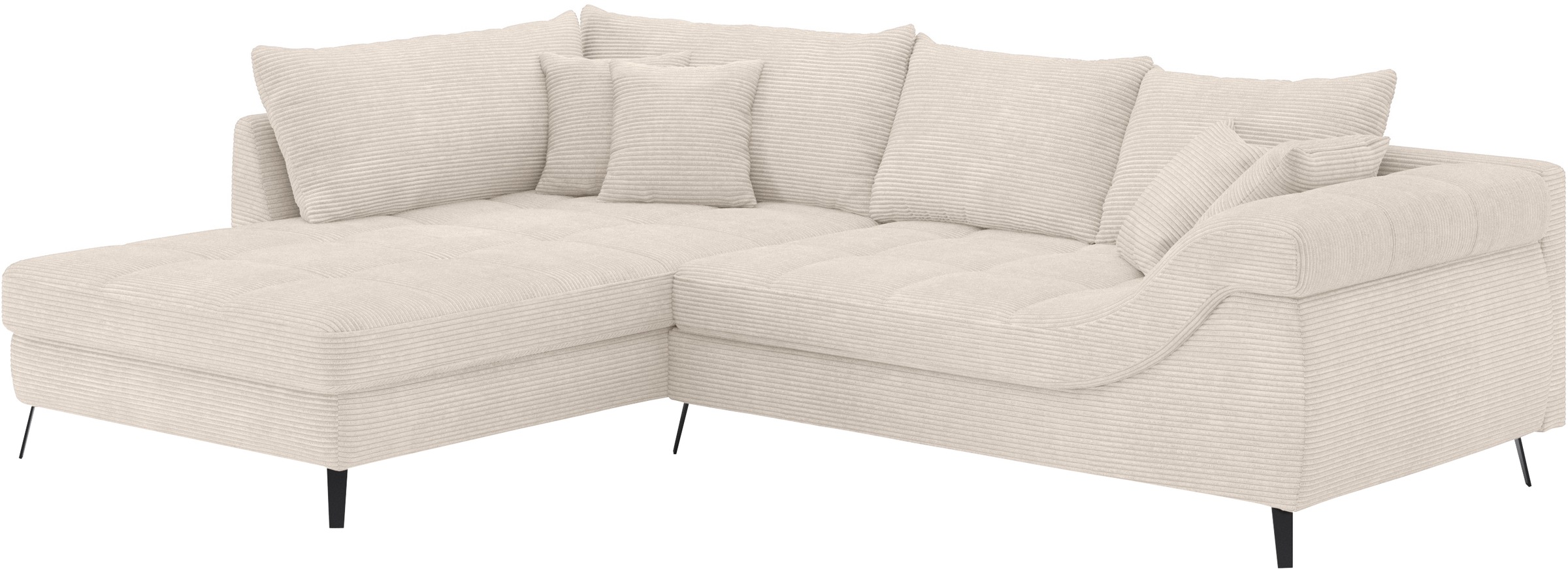 Mr. Couch Ecksofa »Portofino L-Form«, 4 Bezugsqualitäten, 13,5 cm hohe Meta günstig online kaufen