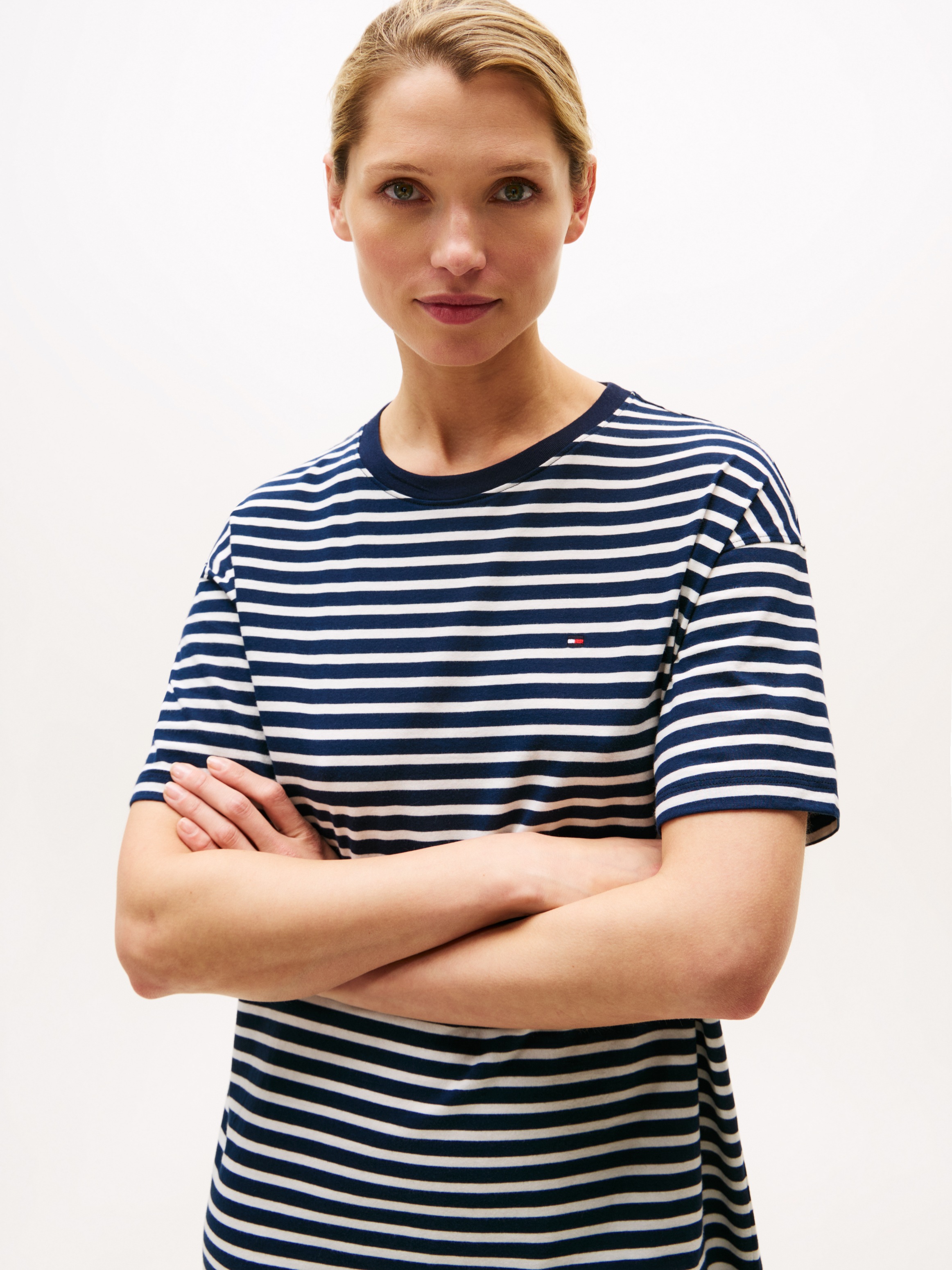Tommy Hilfiger Underwear Nachthemd »STRIPE SS T-SHIRT DRESS«, mit Streifenmuster, Logo