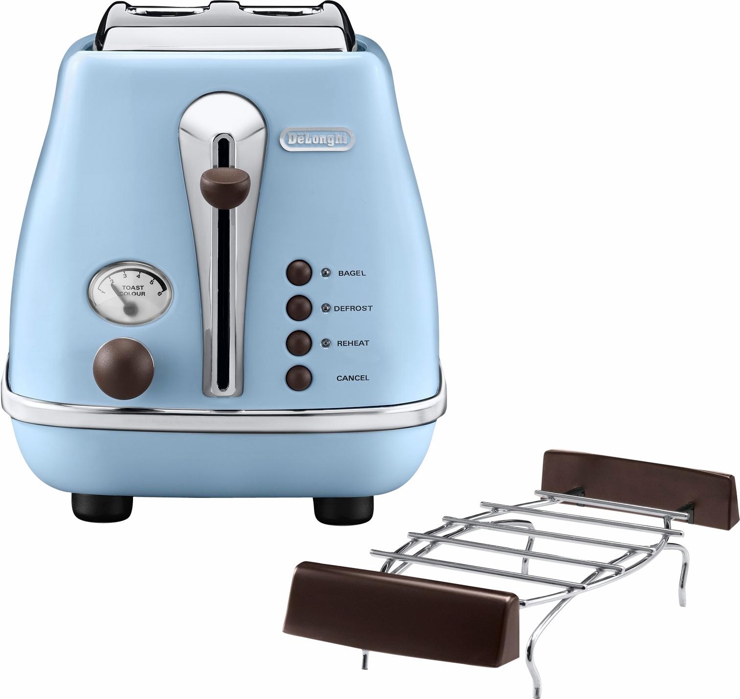 De'Longhi Toaster »Incona Vintage »CTOV 2103.AZ««, 2 kurze Schlitze, 900 W, im Retro Look, azur