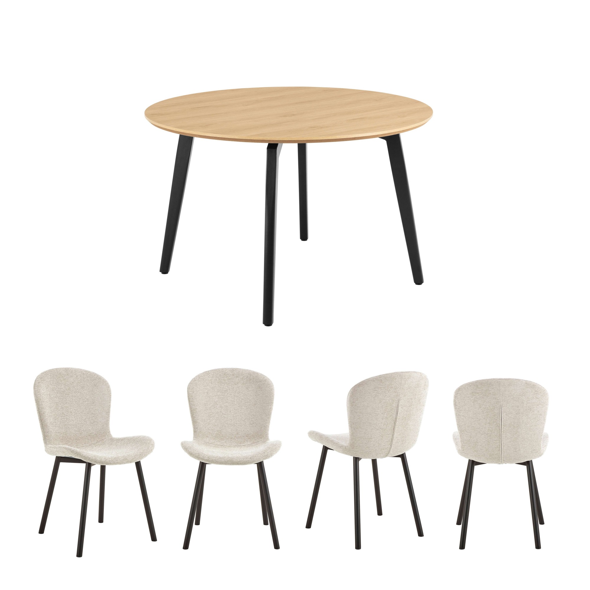 ACTONA GROUP Esszimmer-Set »Essgruppe, Speisetisch mit Wohnzimmerstühlen« S günstig online kaufen