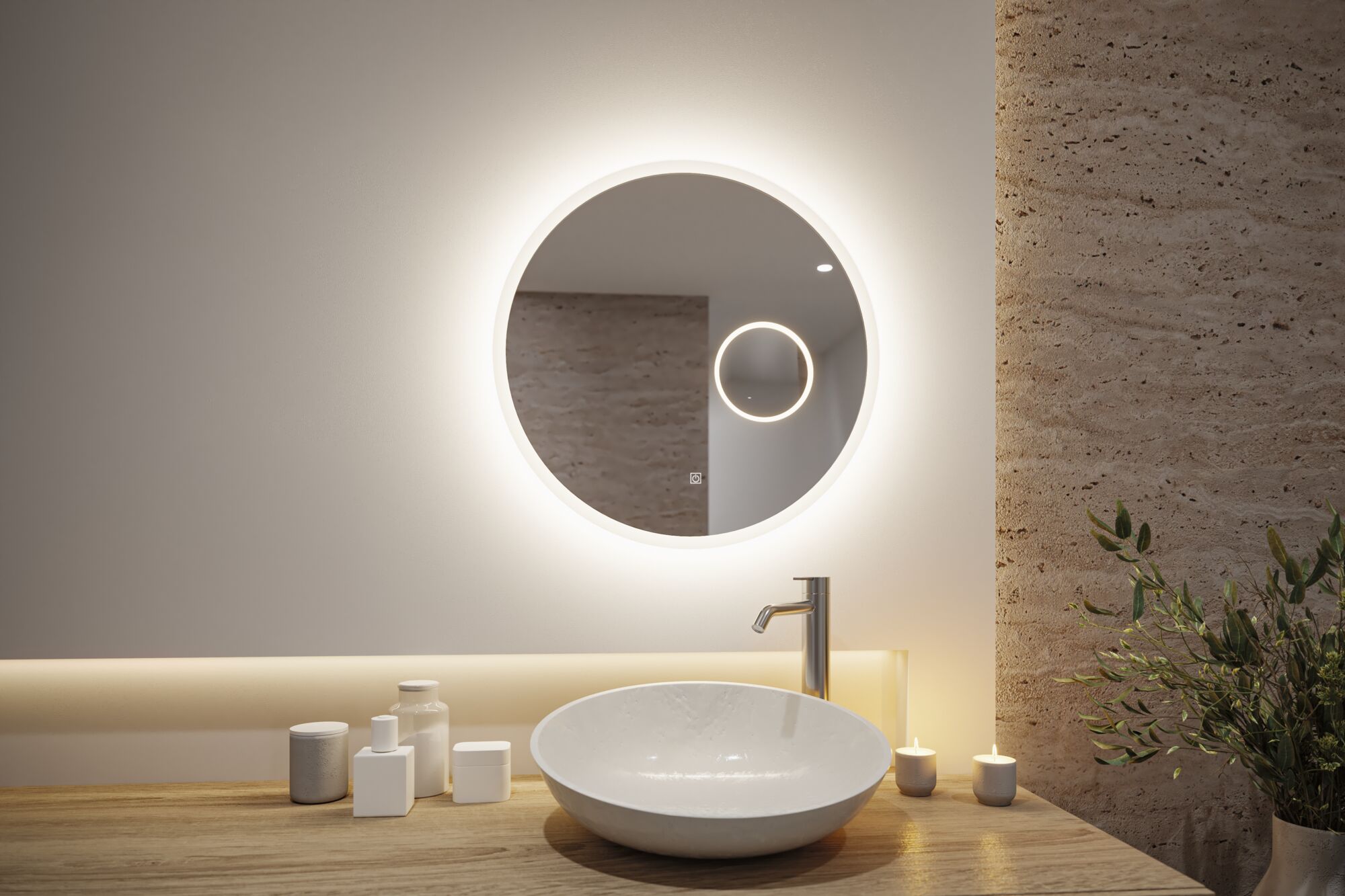 Paulmann LED Spiegelleuchte »LED Leuchtspiegel Mirra IP44 dimmbar Spiegel« günstig online kaufen