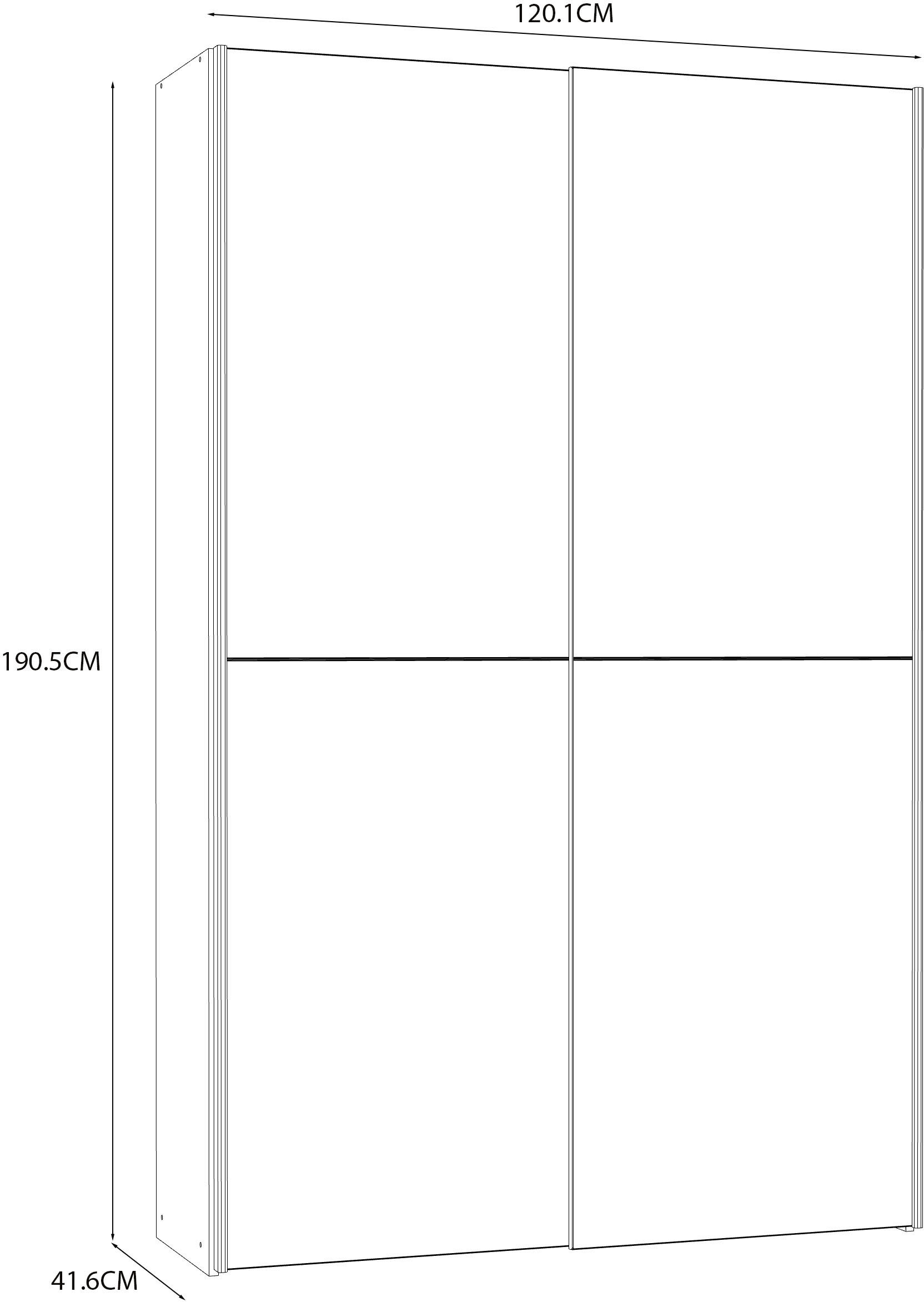 INOSIGN Wäscheschrank »Ozzula, Mehrzweckschrank, Schwebetürenschrank, Garderobenschrank«, (B/H/T ca. 120/190,5/42cm, 2 Türen, 6 Einlegeböden,), FSC® zertifiziert, variable Inneinteilung, 42cm tief, Made in Europe