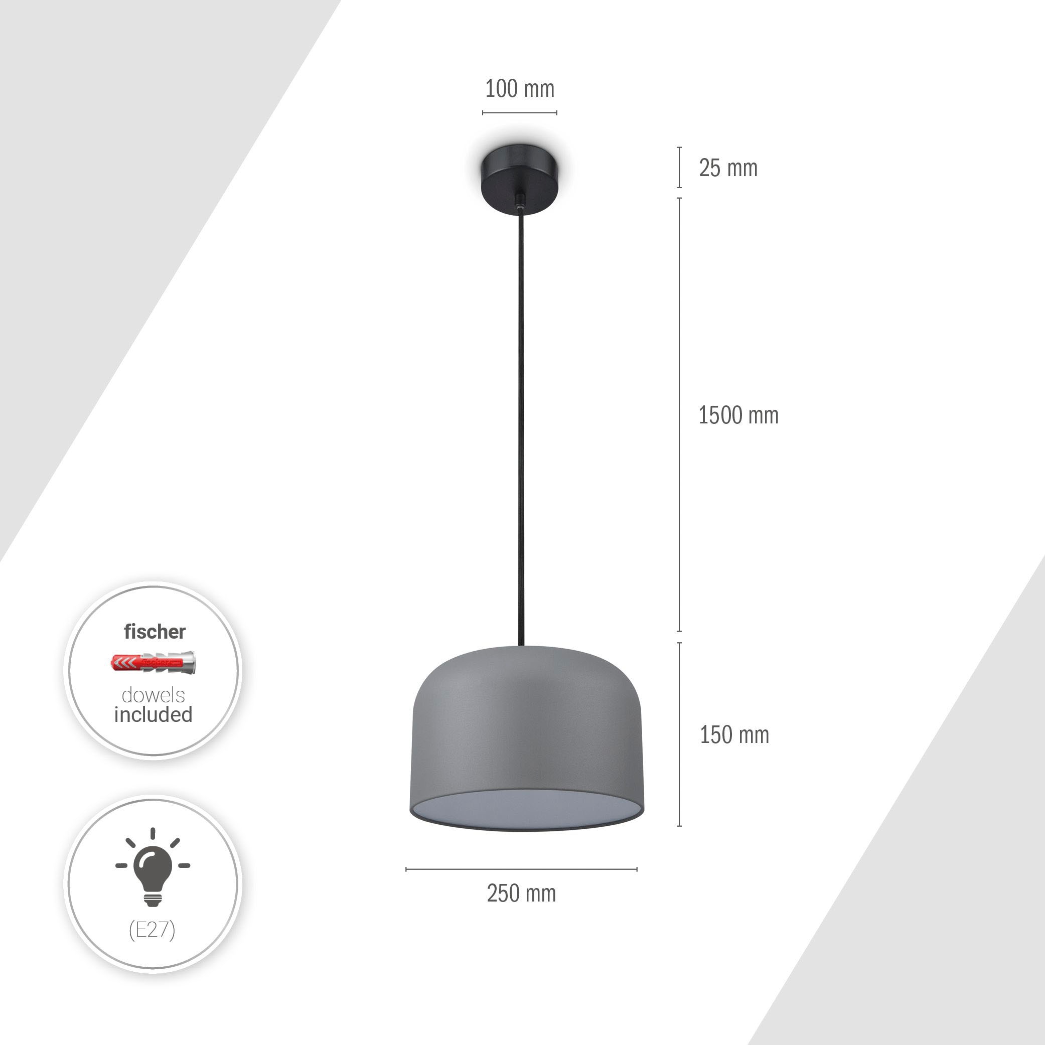 Paco Home Pendelleuchte »BOWL«, 1 flammig, Leuchtmittel E27 | ohne Leuchtmittel