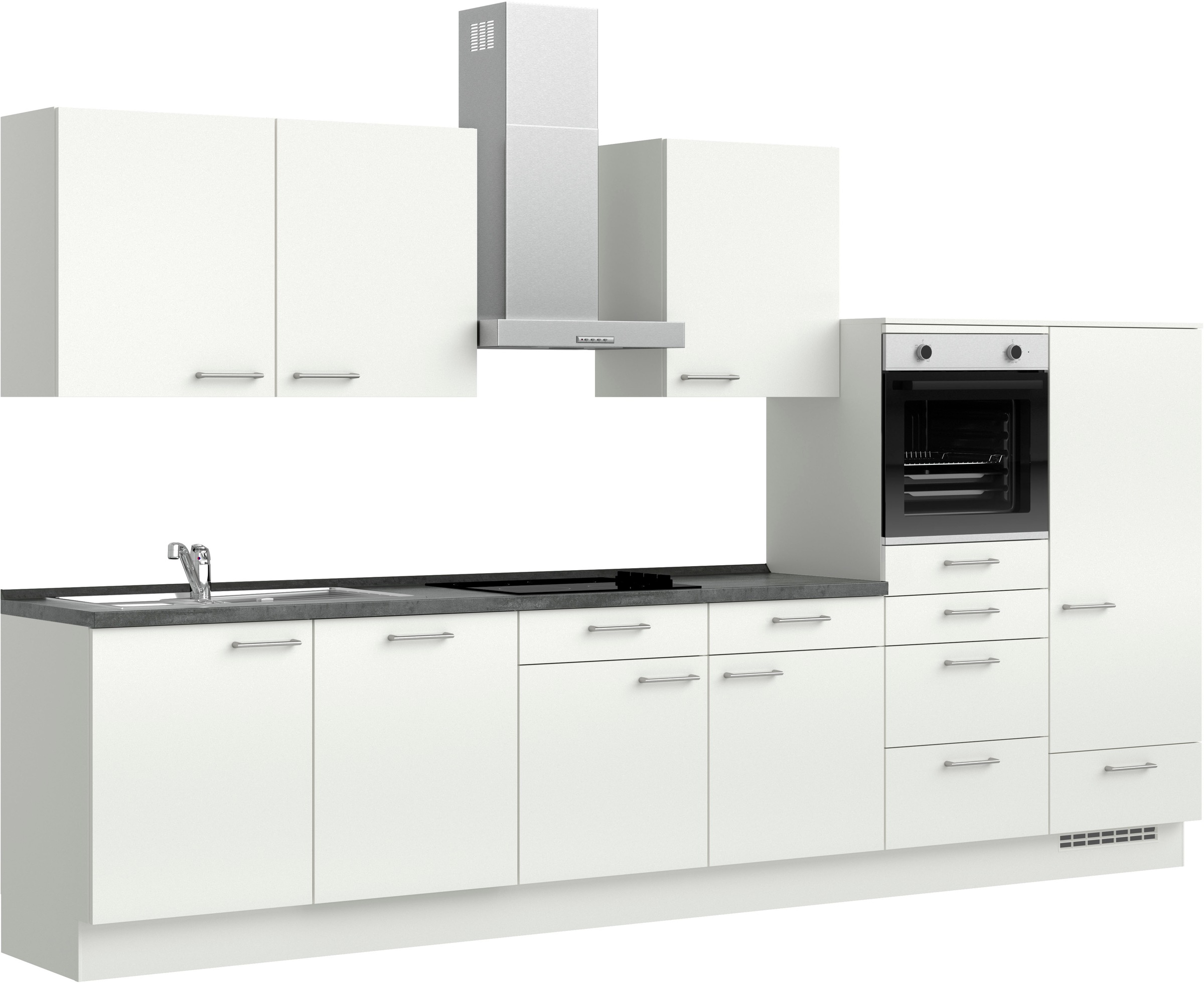 nobilia® Küchenzeile »"Laser I"«, vormontiert, Ausrichtung wählbar, Breite 360 cm, wahlw. mit E-Geräten