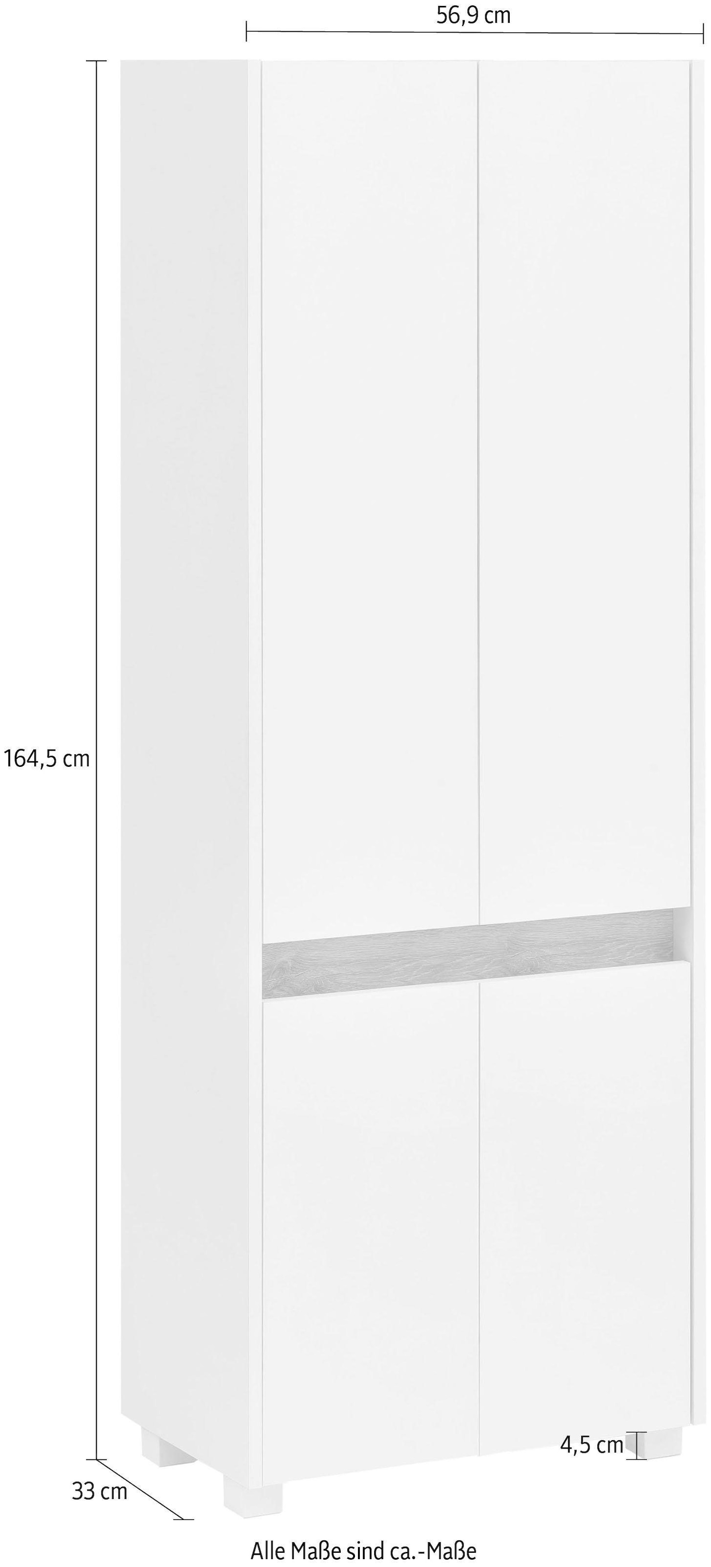 Schildmeyer Hochschrank »Cosmo«, Breite 57 cm, Badezimmerschrank, Blende im modernen  Wildeiche-Look jetzt im %Sale