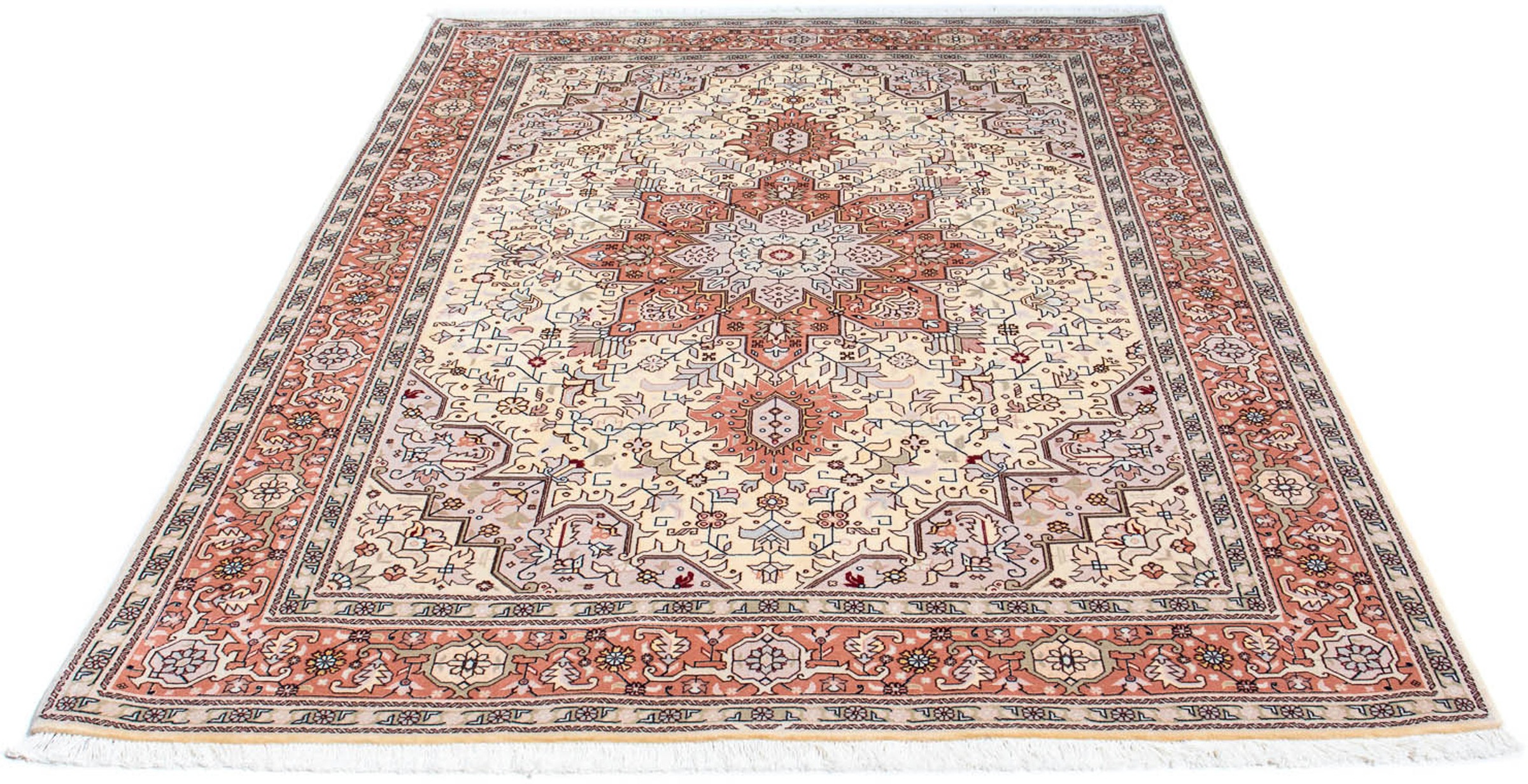 morgenland Orientteppich »Perser - Täbriz - Royal - 211 x 151 cm - beige«, günstig online kaufen