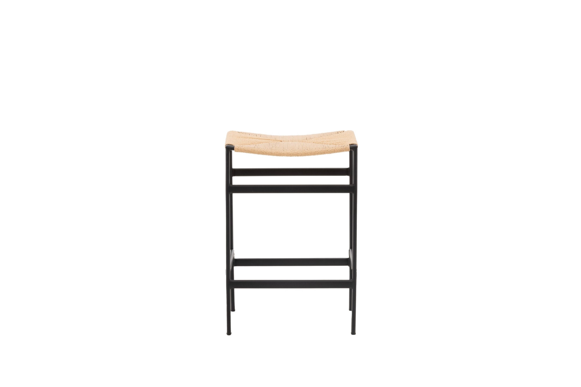 Venture Home Barhocker »Polly, 2er-Set Barhocker mit Seil-Sitz, Stahlbeine, 120 kg« Set, 2 Stk. tlg. Tresenstuhl, Geflecht, Gummibaumholz, Stahlrahmen, Boho