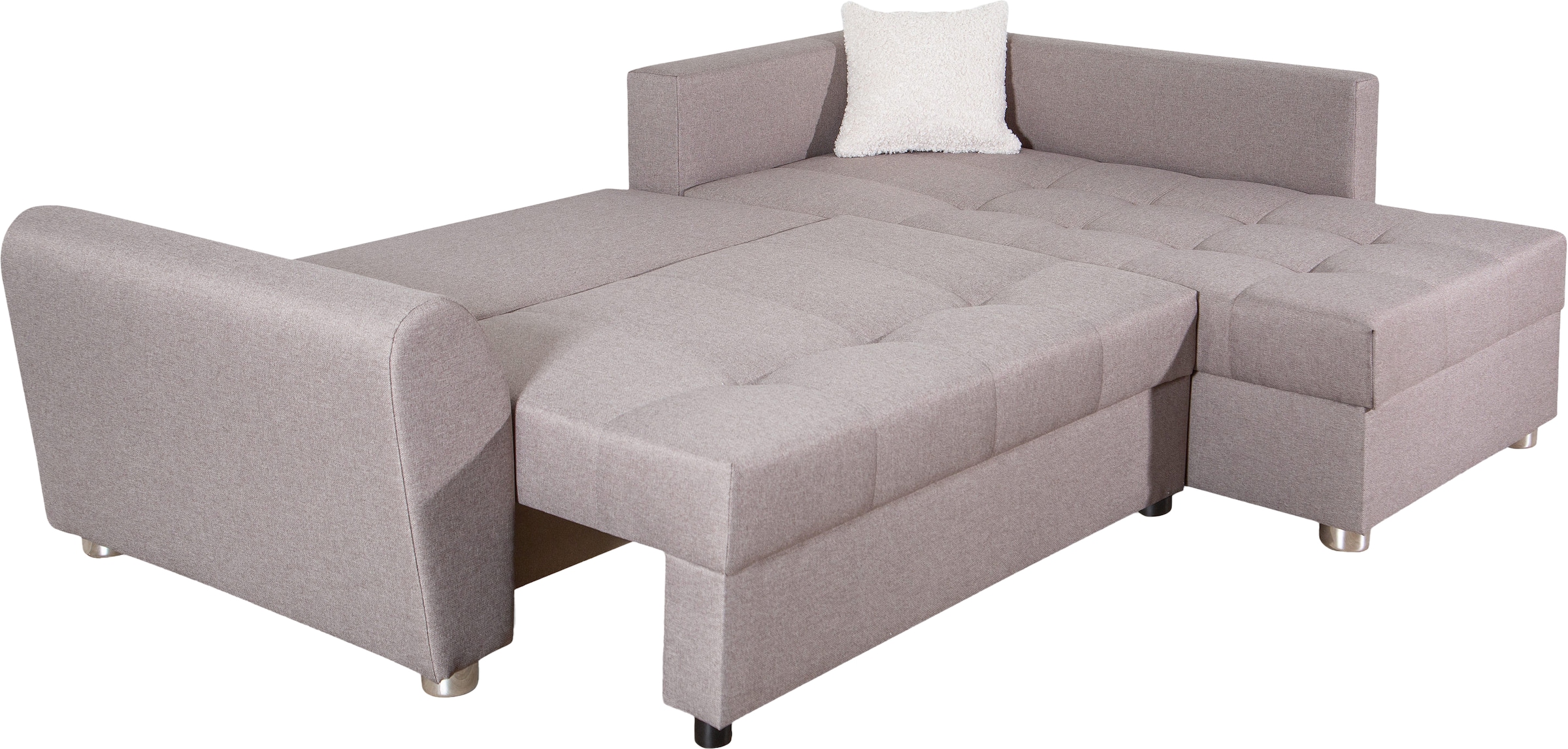 COLLECTION AB Ecksofa »JANA«, Ecksofa,Bettfunktion,Bettkasten,Bonnelfederkern,Rückenkissen
