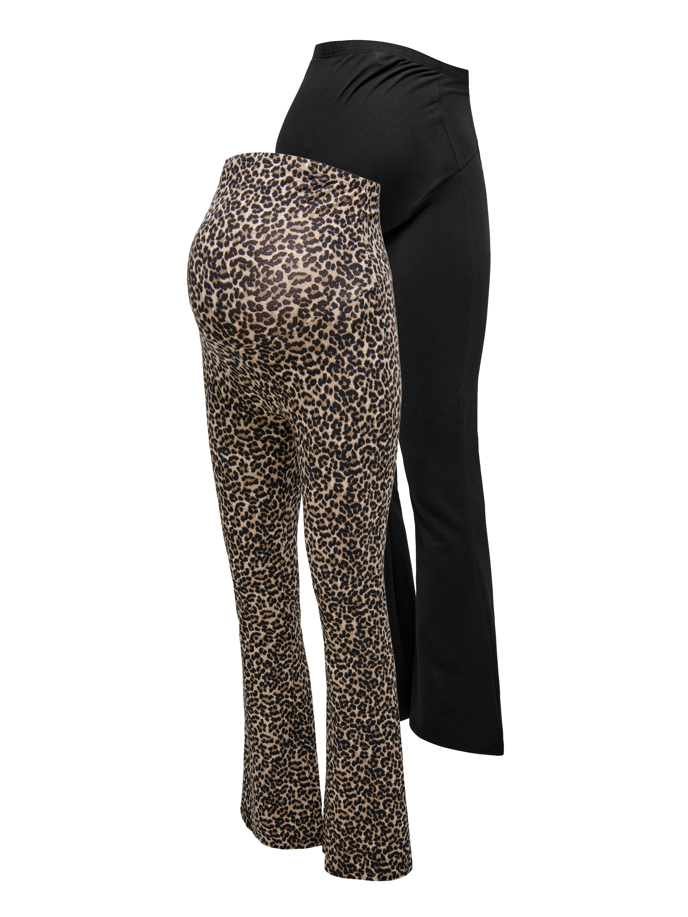 ONLY MATERNITY Umstandsleggings »OLMLOVELY LEO FLARED PANT 2-PACK NOOS«