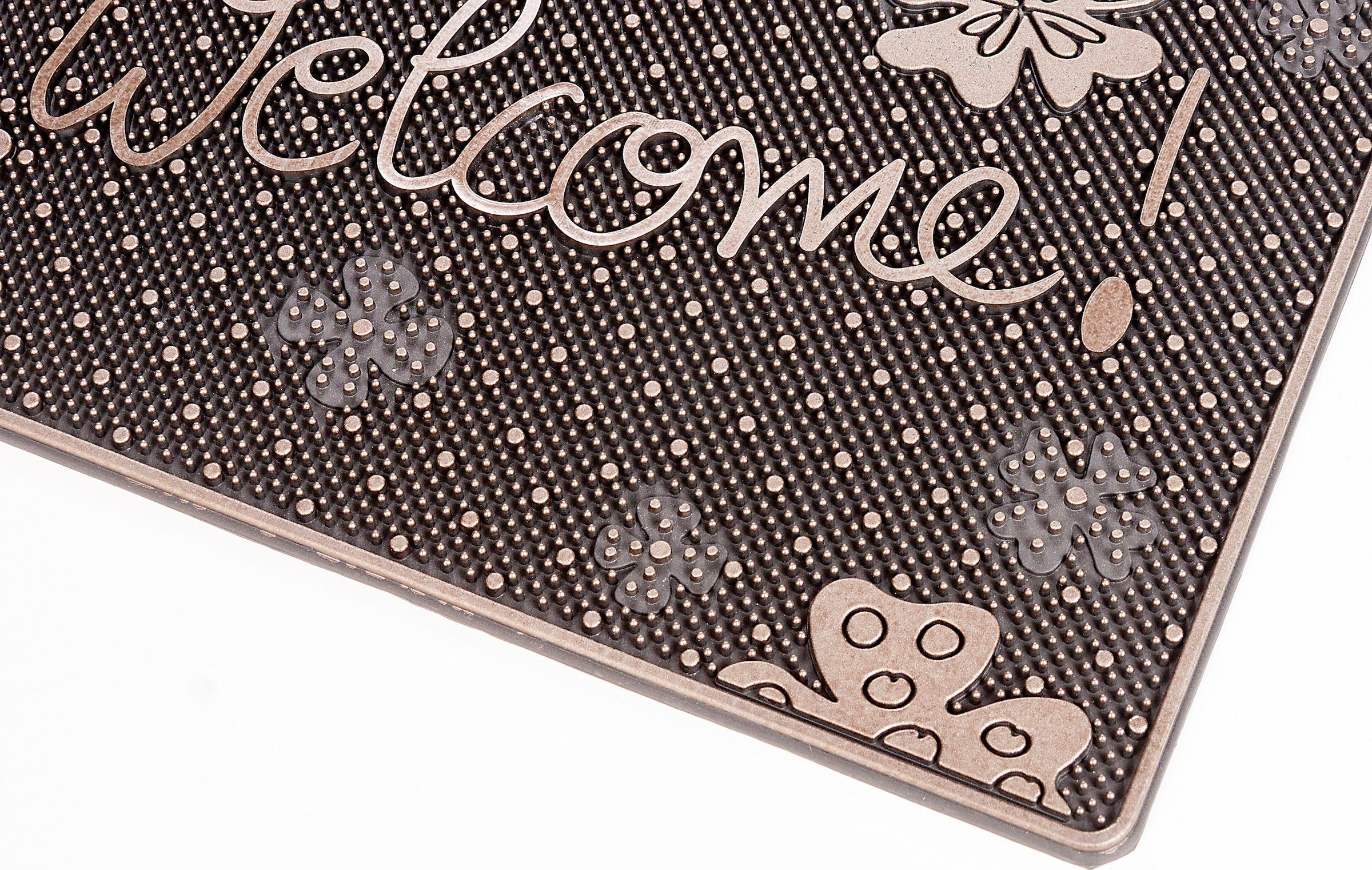Home2Fashion Fußmatte »SC Clean Lucky, Welcome, LAGERRÄUMUNG!«, rechteckig, 8 mm Höhe, Schmutzfangmatte, mit Spruch, robust, In- und Outdoor geeignet