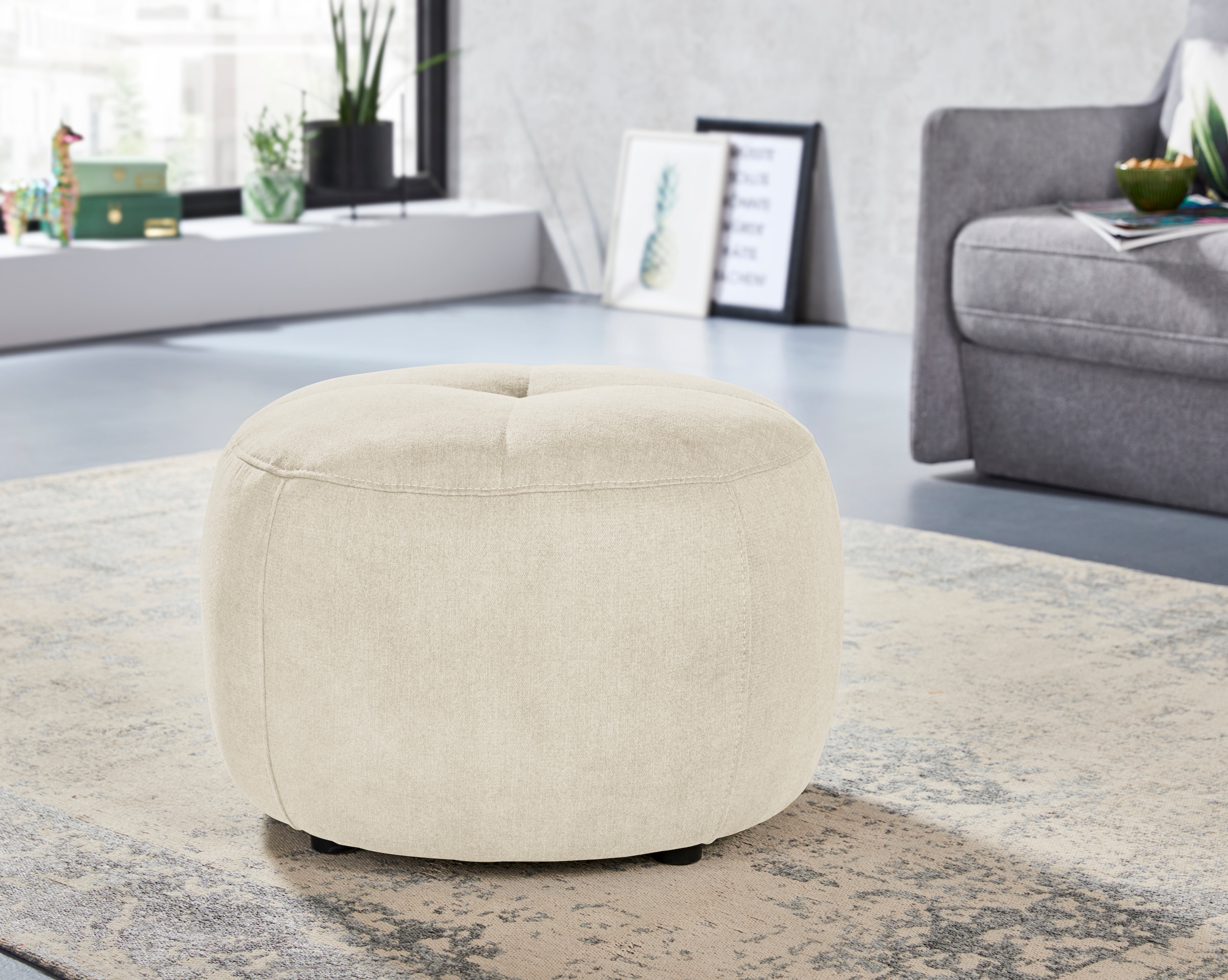 INOSIGN Hocker »Lounis«, (Hockerprogramm V), Rundhocker in 2 Größen, "Soft clean" für leichte Reinigung mit Wasser