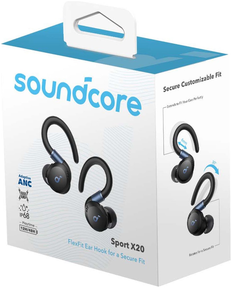 Anker wireless In-Ear-Kopfhörer »soundcore Sport X20« Bluetooth Adaptive Noise-Cancelling | integrierte Steuerung für Anrufe und Musik