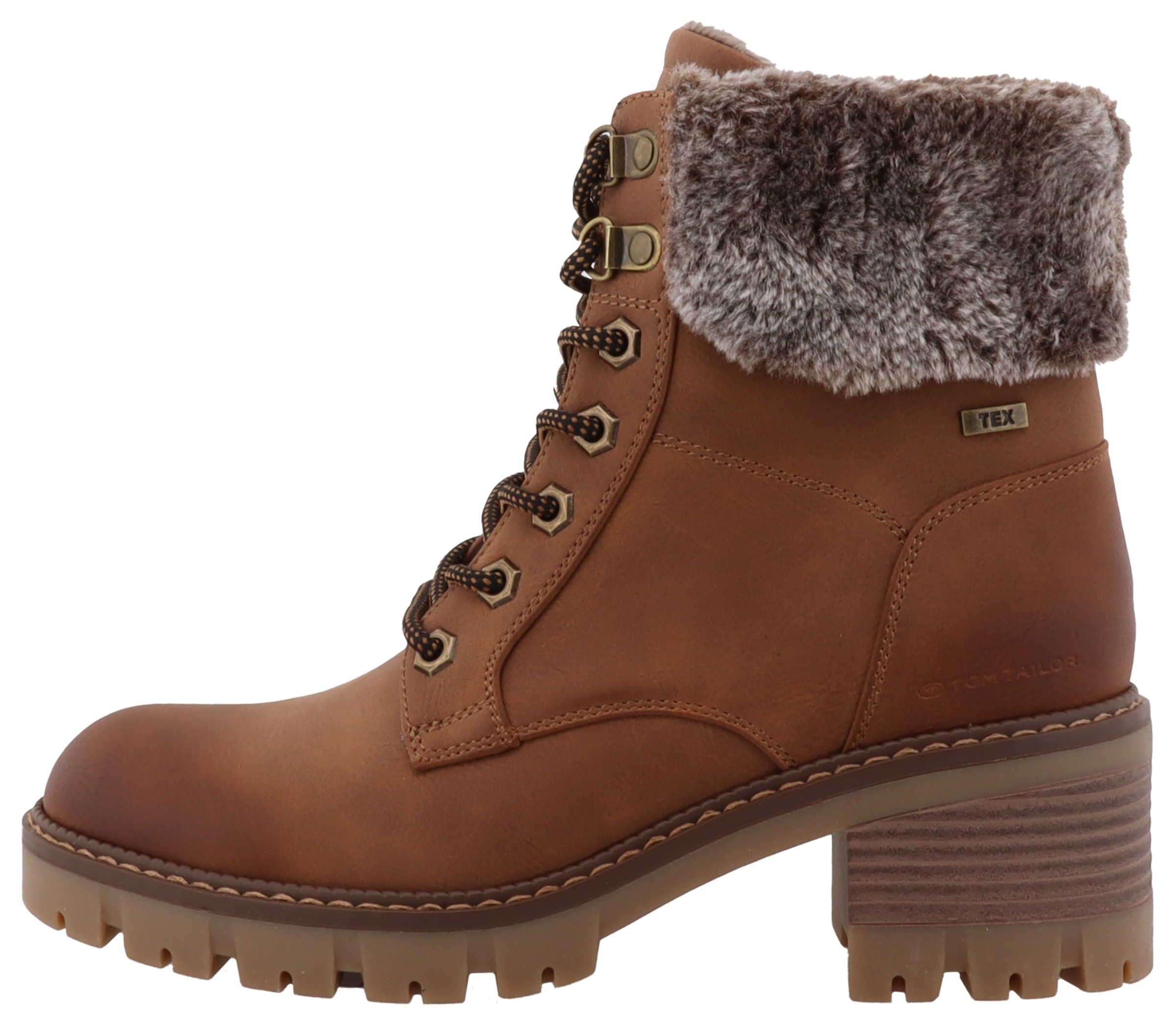 TOM TAILOR Winterstiefelette, Workerboots, Plateaustiefelette mit Blockabsatz