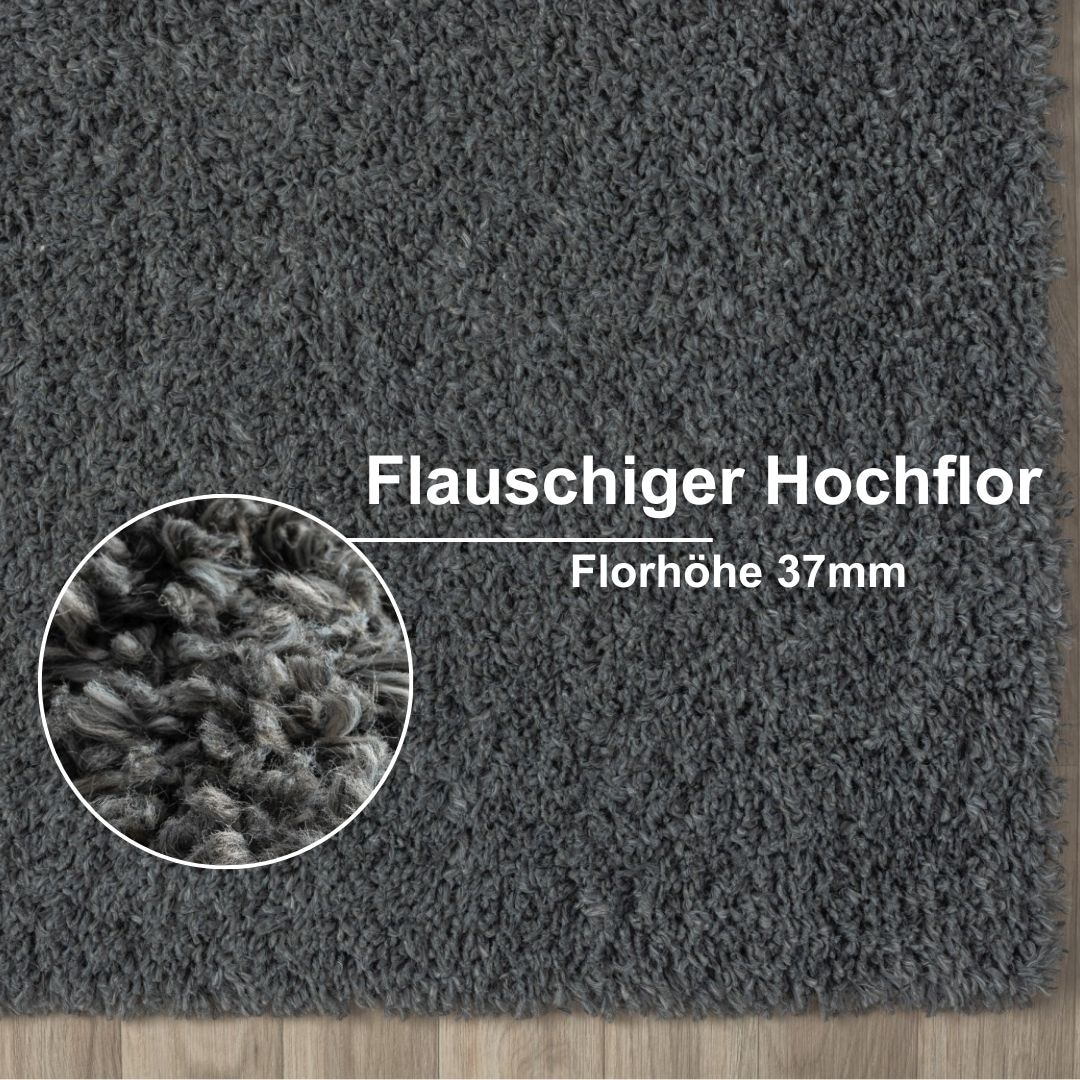 Myflair Möbel & Accessoires Hochflor-Teppich »My Shaggy«, rechteckig, Shaggy, Uni-Farben, leicht glänzend, Microfaser, extra flauschig