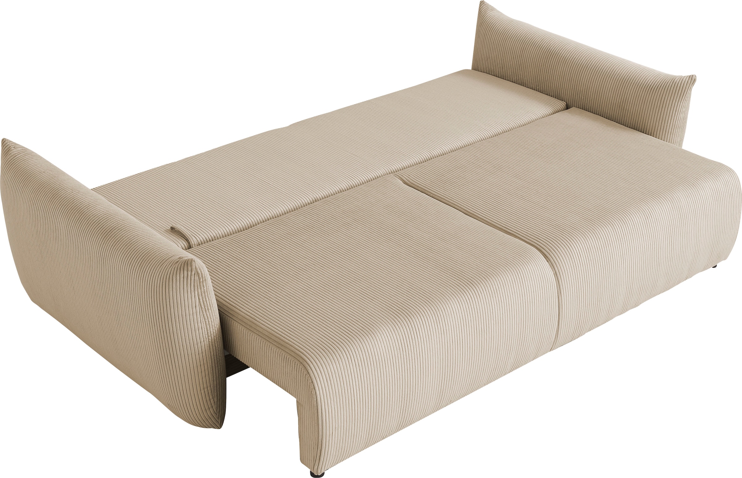 INOSIGN 3-Sitzer »MAVAS Schlafsofa mit Bettkasten«, ca.240/108cm (Liegefläche 212/145 cm), Cord, Chenille, Struktur