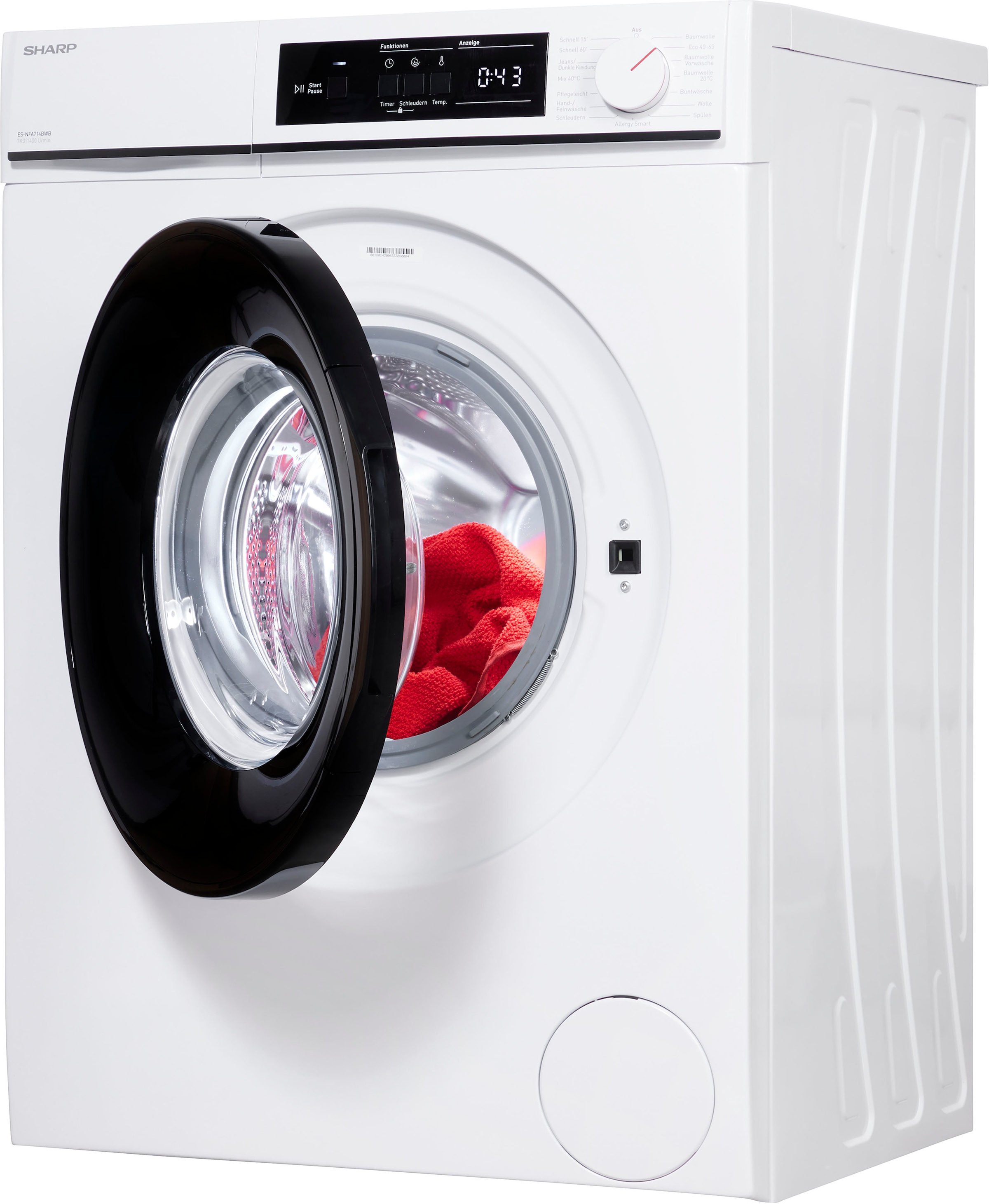 Sharp Waschmaschine »ES-NFA714BWB-DE«, 7 kg, 1400 U/min