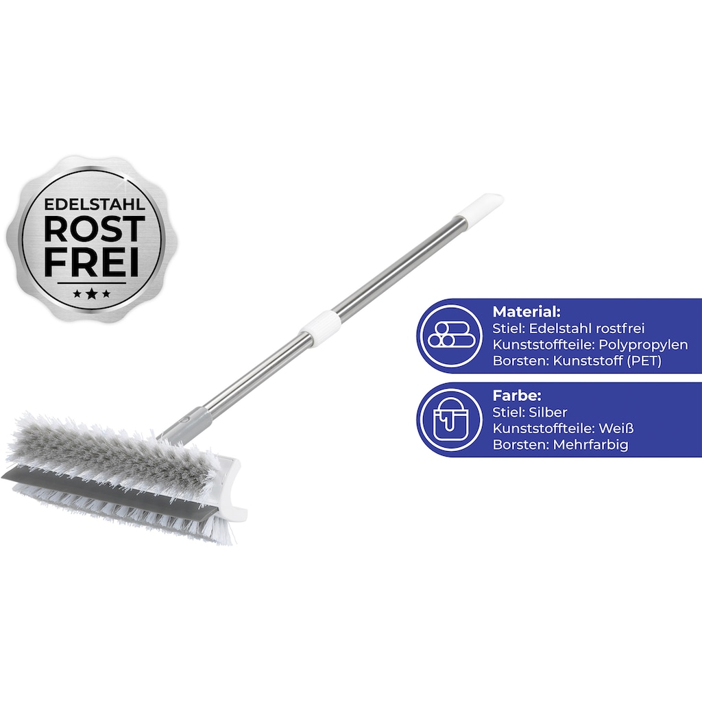 Maximex Reinigungsbürste, 1 St., aus Polyvinylchlorid (PVC), doppelseitig mit Abziehlippe, ausziehbar