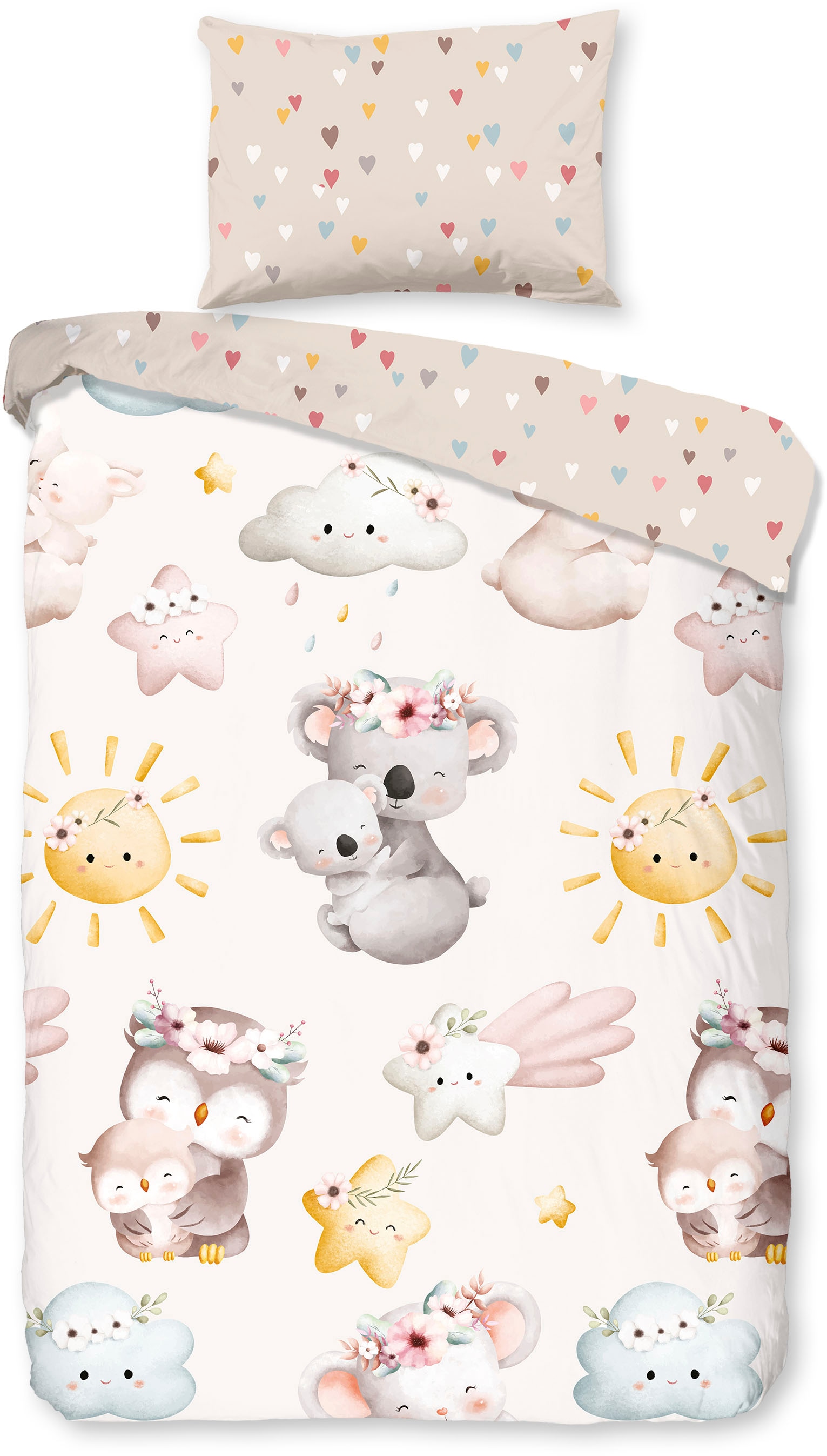 good morning Babybettwäsche »Hugss«, Baumwolle, Renforcé, 2 Teilig, Wendeop günstig online kaufen