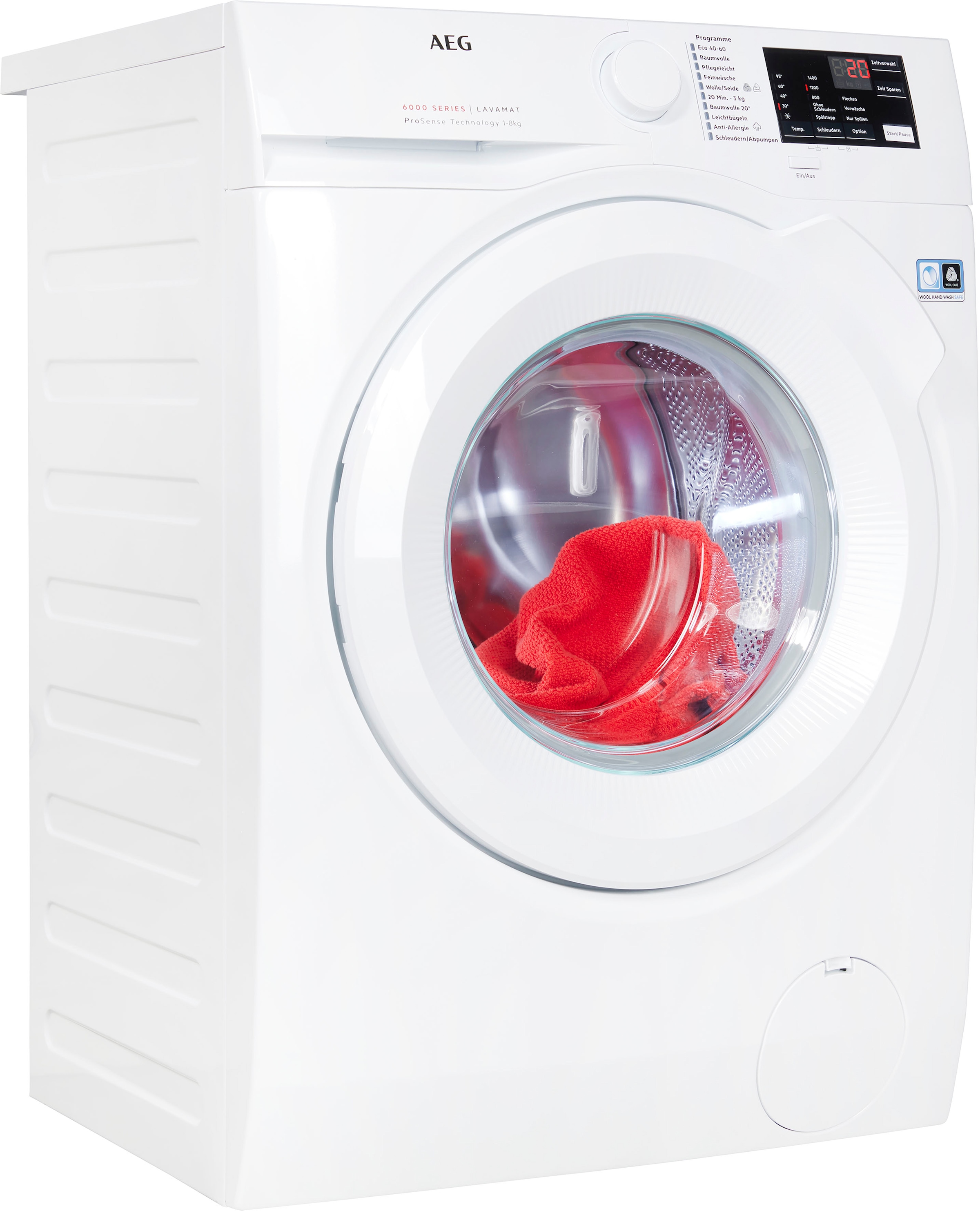 AEG Waschmaschine, Serie 6000, L6FB480FL, 8 kg, 1400 U/min, Hygiene-/ Anti-Allergie Programm mit Dampf