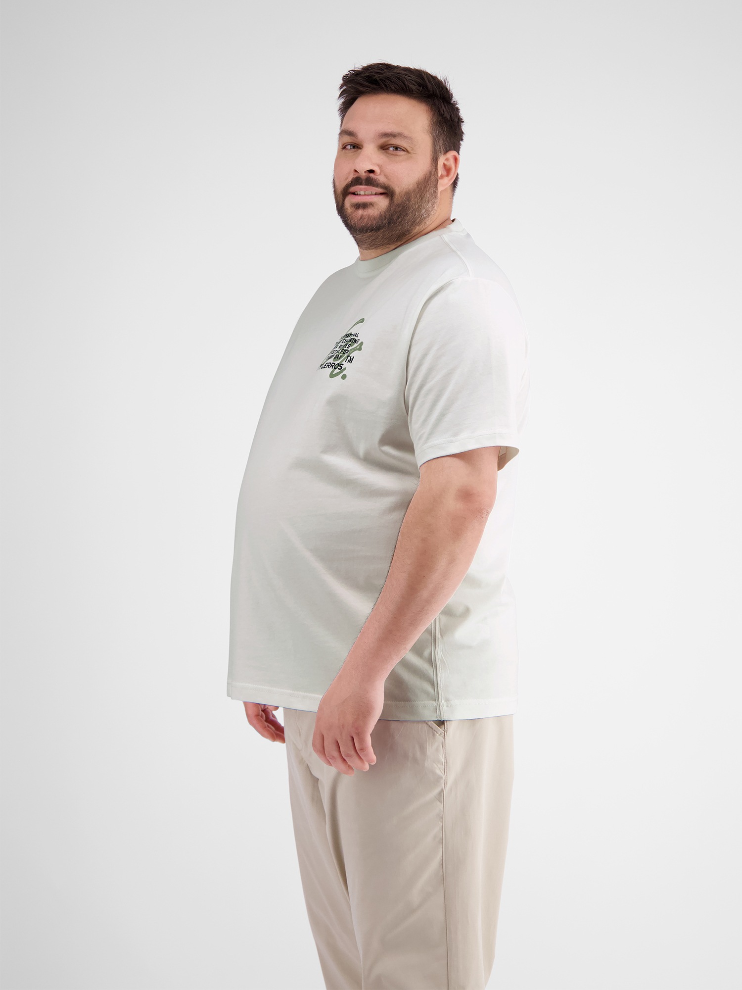 LERROS T-Shirt »LERROS T-Shirt mit Brustprint in Großen Größen«