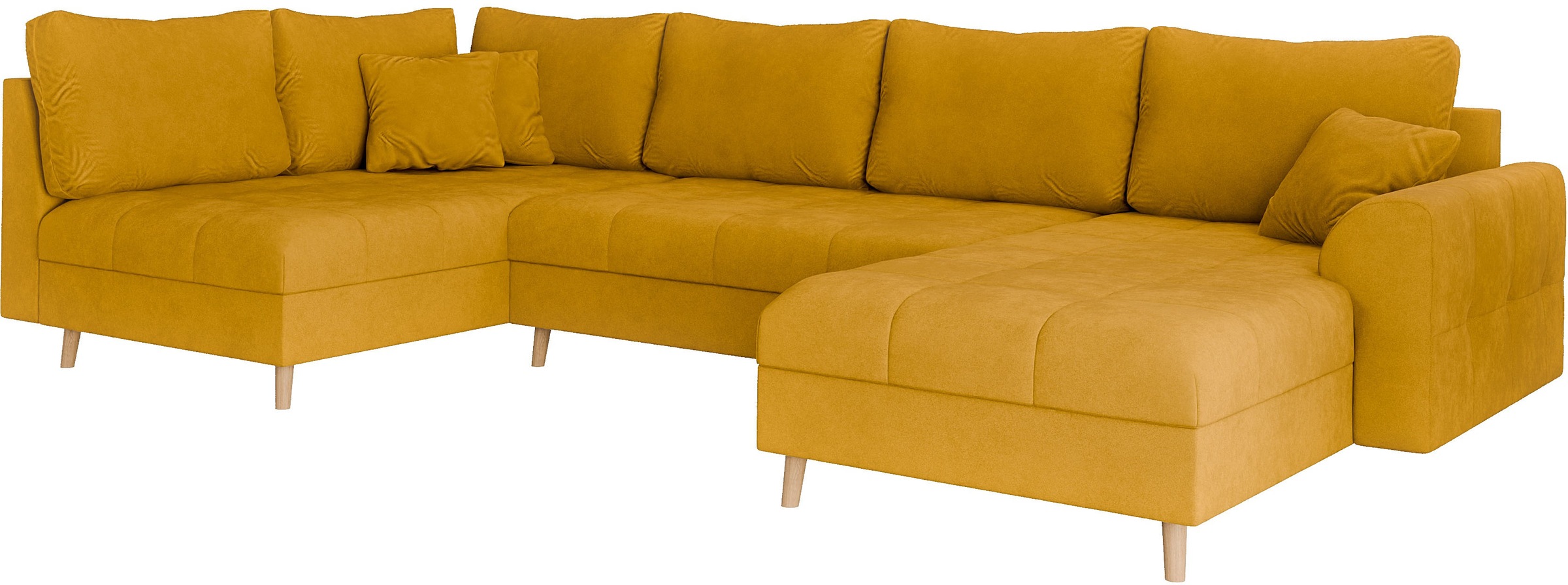 Home affaire Wohnlandschaft »CHARRE U-Form mit Ottomane, Maße B/T/H: 310/161/81 cm«, feine Steppung, lose Rücken- und Zierkissen, auch in Cord und Bouclé