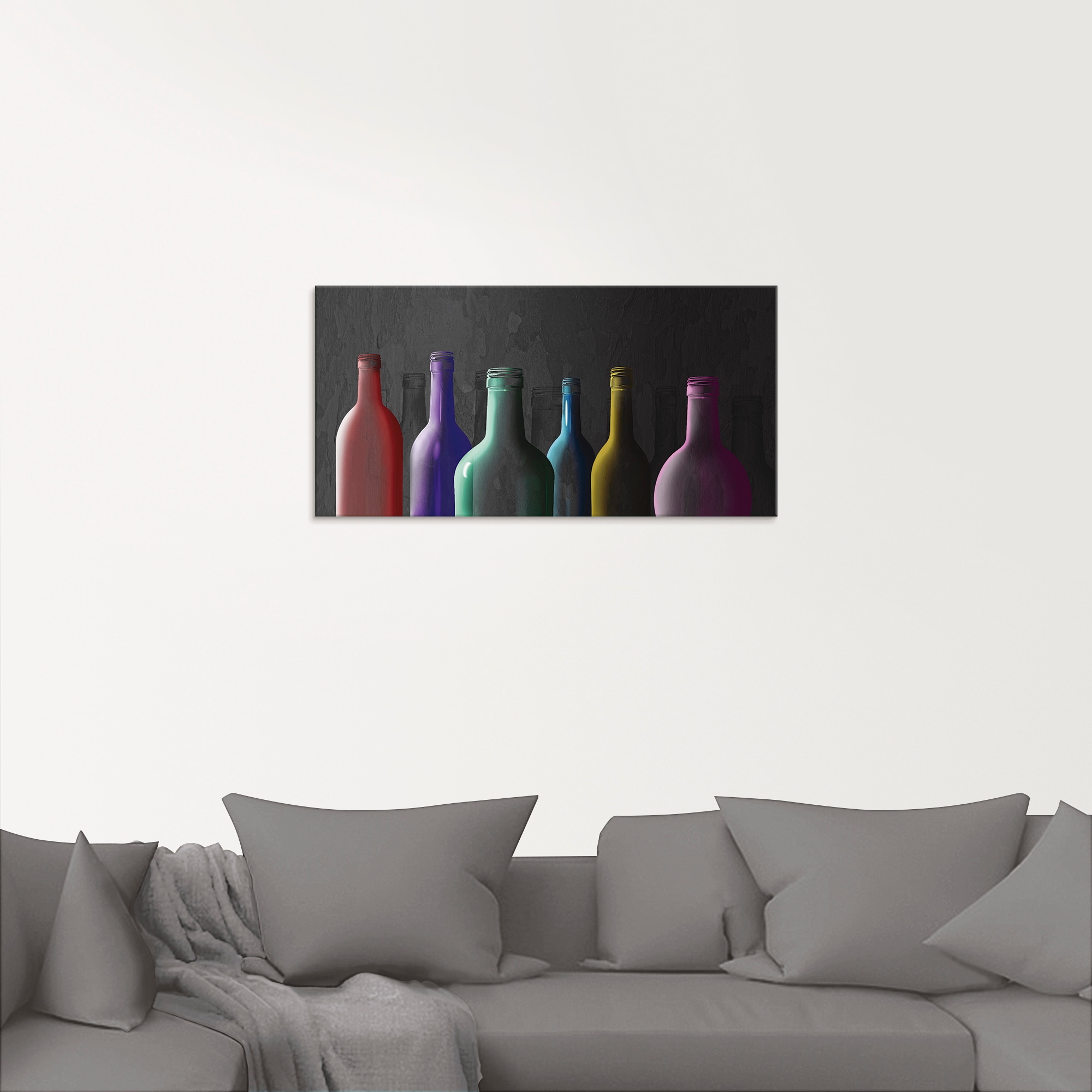 Artland Glasbild »Bunte Glasflaschen«, Getränke, (1 St.), in verschiedenen Größen
