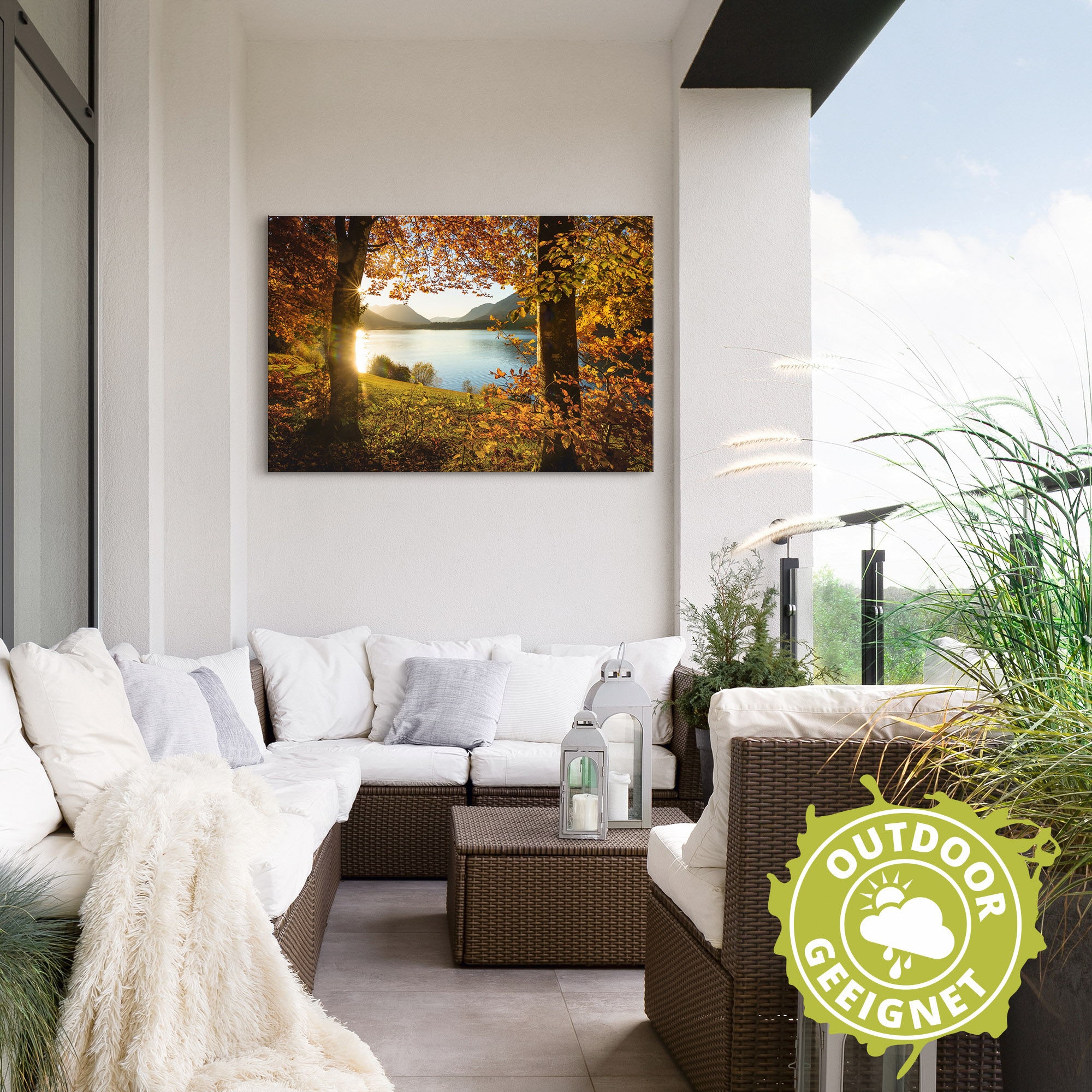 Artland Wandbild »Herbst am Sylvensteinsee« Gewässer 1 Stk. tlg. als Alubild, Outdoorbild, Leinwandbild, Poster in verschied. Größen