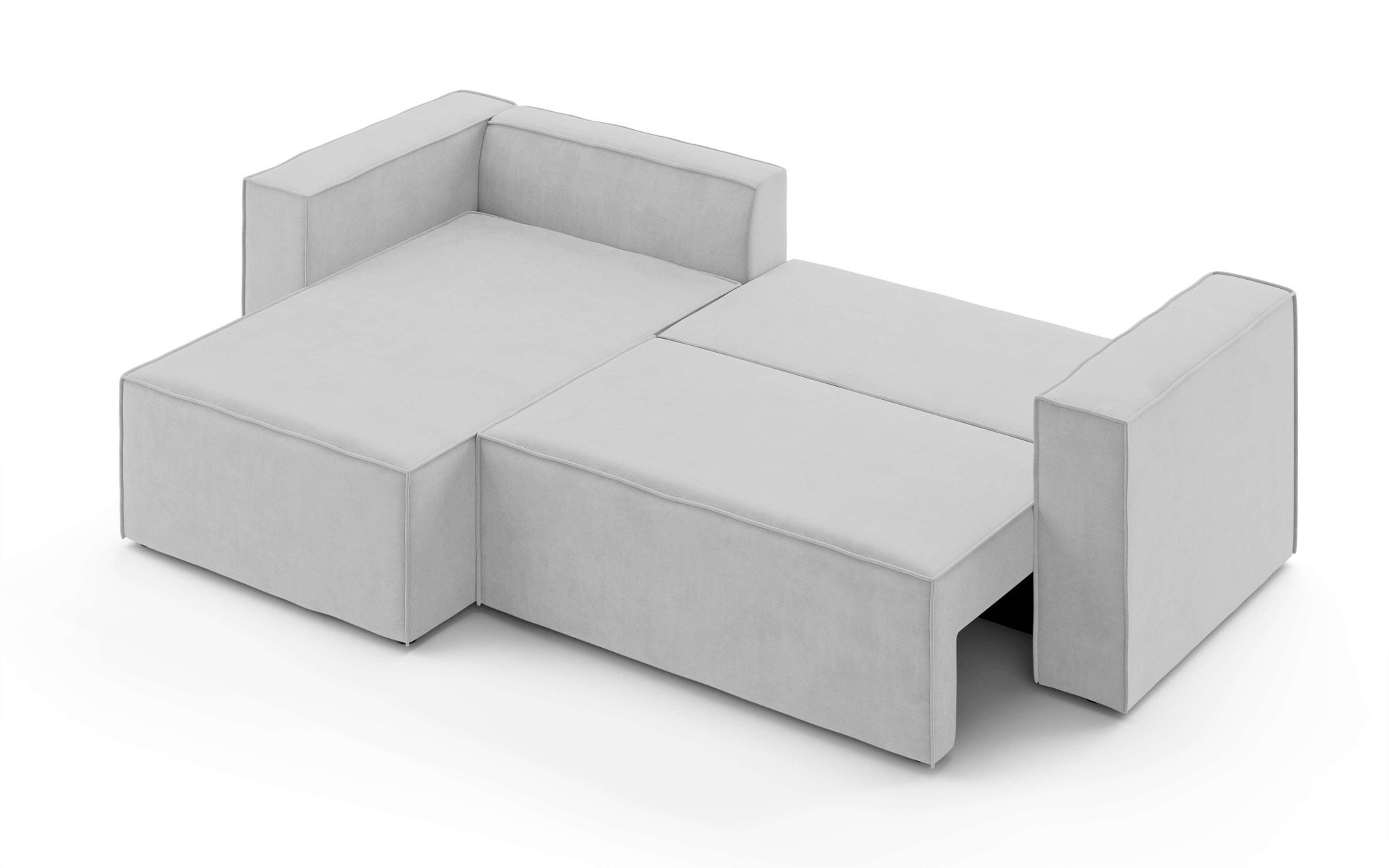 INOSIGN Ecksofa »LINCOLNVILLE mit Bettfunktion und Bettkasten, Maße B/H/T 244/76/150 cm«, L-Form mit Wellenunterfederung, Recamiere beidseitig montierbar